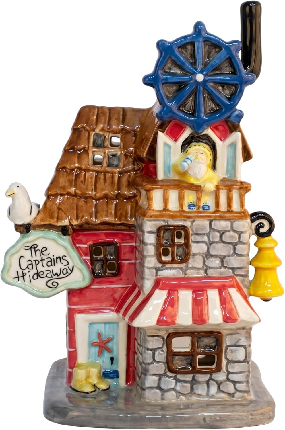 Blue Sky Clayworks The Captain's Hideaway Candle House, 5.5" L x 4.25" W x 7.75" H