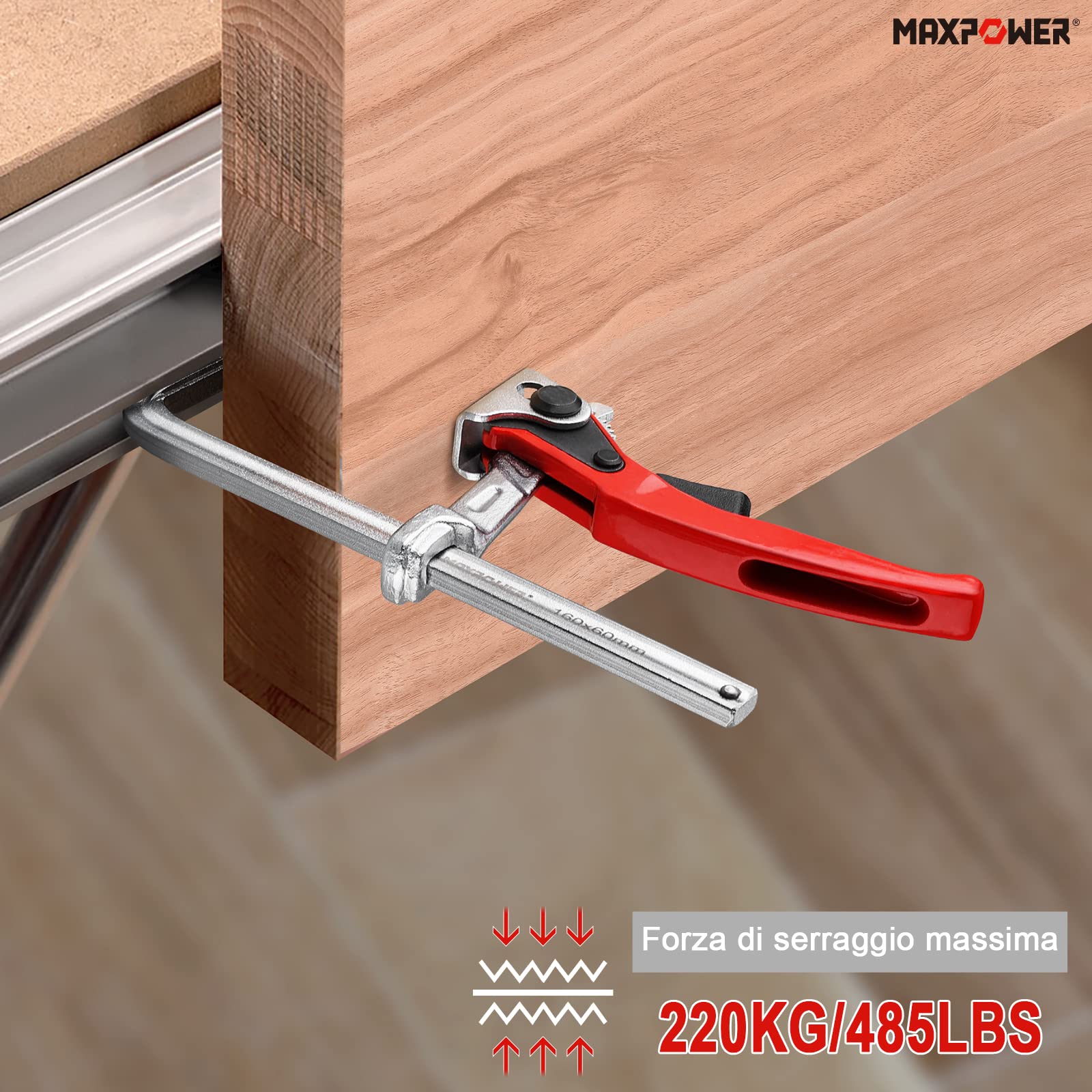 Morsetti A Vite Per Legno - 2 Pezzi, Acciaio Cr-V, Apertura 160 Mm, Per Falegnameria - Foto 7