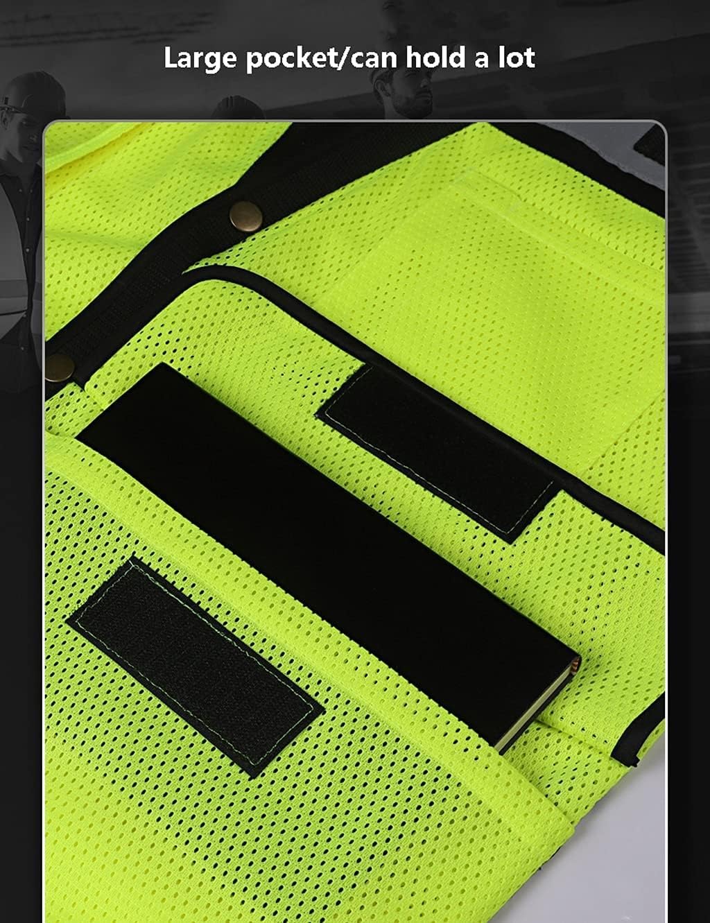 hi vis chaleco reflectante de alta visibilidad, Chaleco de seguridad Chaleco de seguridad de moda Chaleco reflectante de 4 bolsillos for andar en bicicleta y trotar