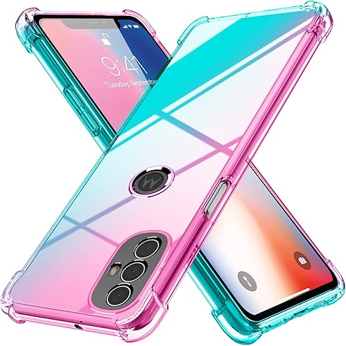 YDIHIHO Funda para Motorola Moto G Power 2022 Gradient Cubierta transparente de TPU suave antideslizante sin amarillamiento para Motorola Moto G
