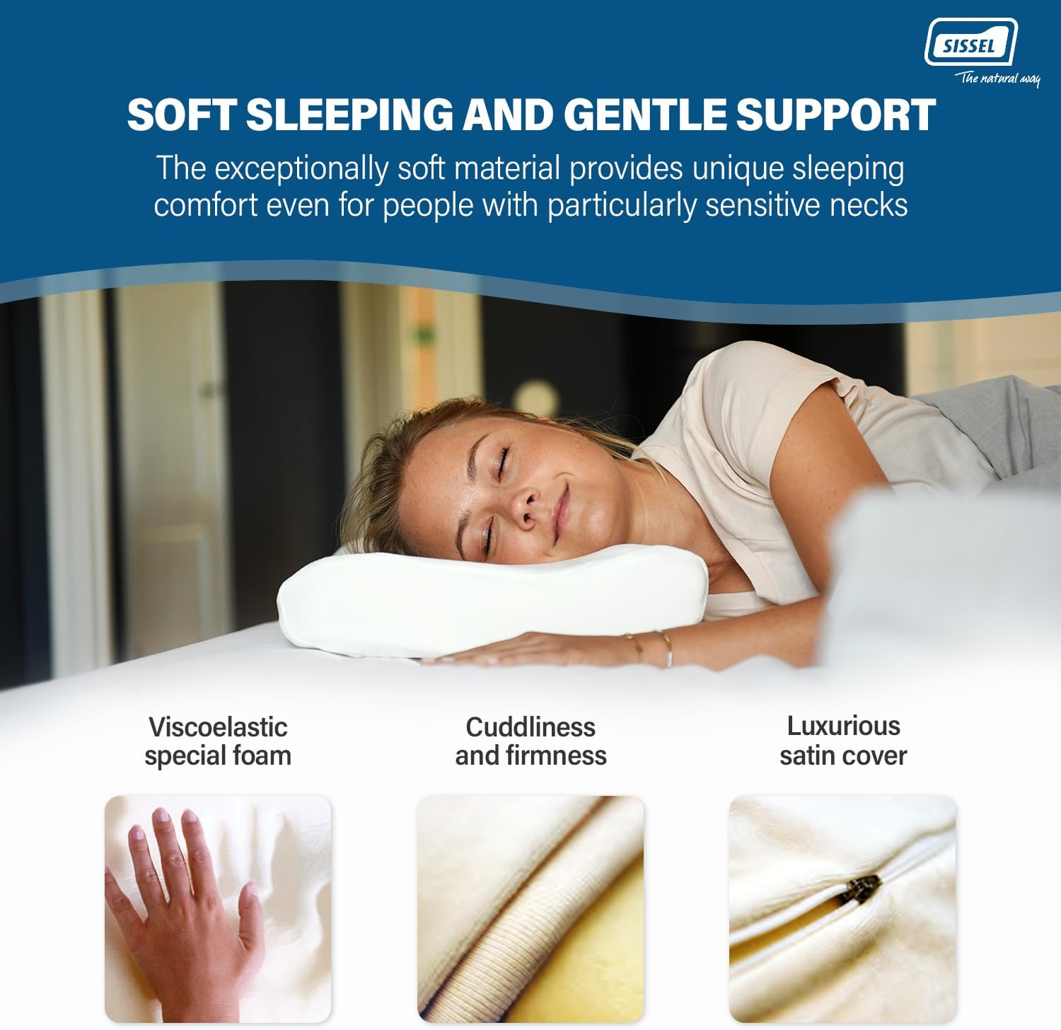 Classic Plus Neck Pillow | Orthopedic, Height-Adjustable, Ergonomic | Ventilation System, Polyurethane Foam | Ideal for Back & Neck Pain | Skin-Friendly Cover | 18.5x13x4.3/5.5 inches