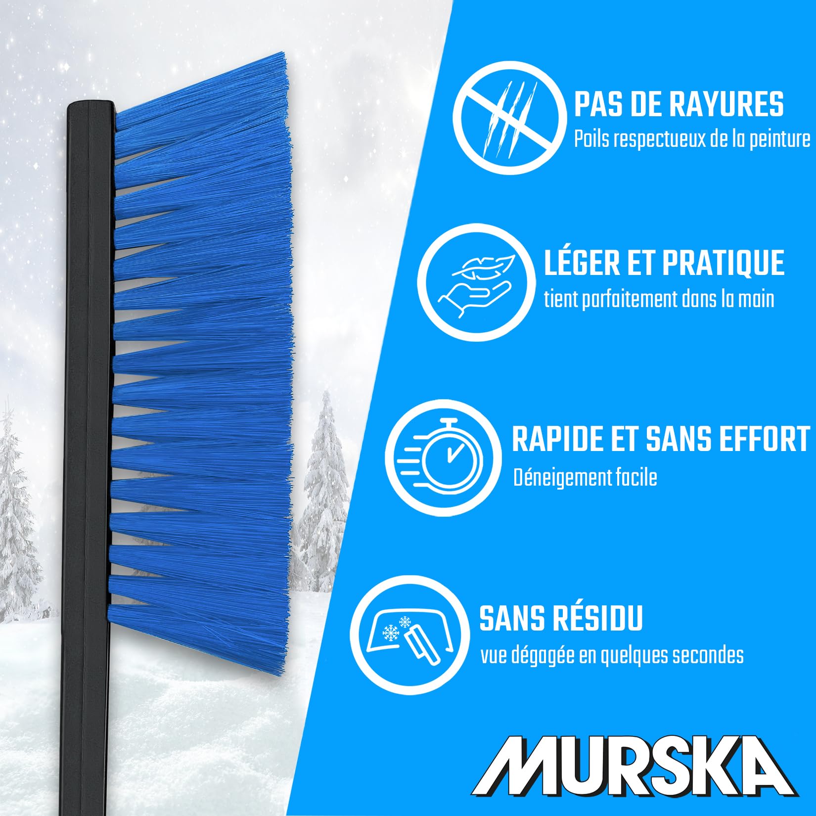 L & P Car Design L&P A059 Lot de 2 Balai Neige Voiture Balayette Neige Voiture Brosse Neige Voiture Murska de Finlande Balais à Neige pour Auto (Lot de 2 - Couleur aleatoire)