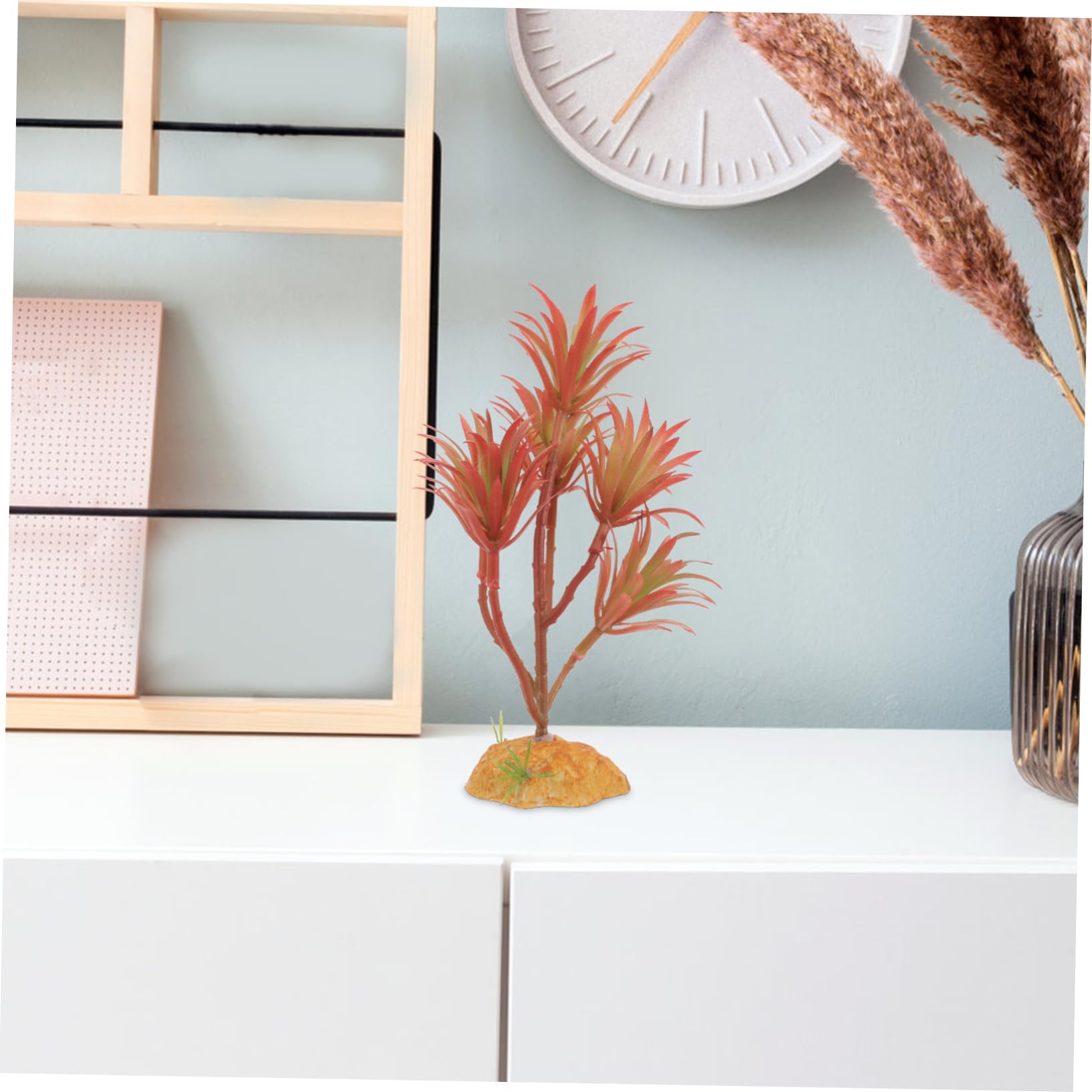 YARNOW 4piezas Planta Artificial para Acuarios y Terrarios Decoración De Paisaje Plástico Seguro para Peceras De Agua Dulce y Salada Accesorio Lifelike para Reptiles y Peces Modelo Qm
