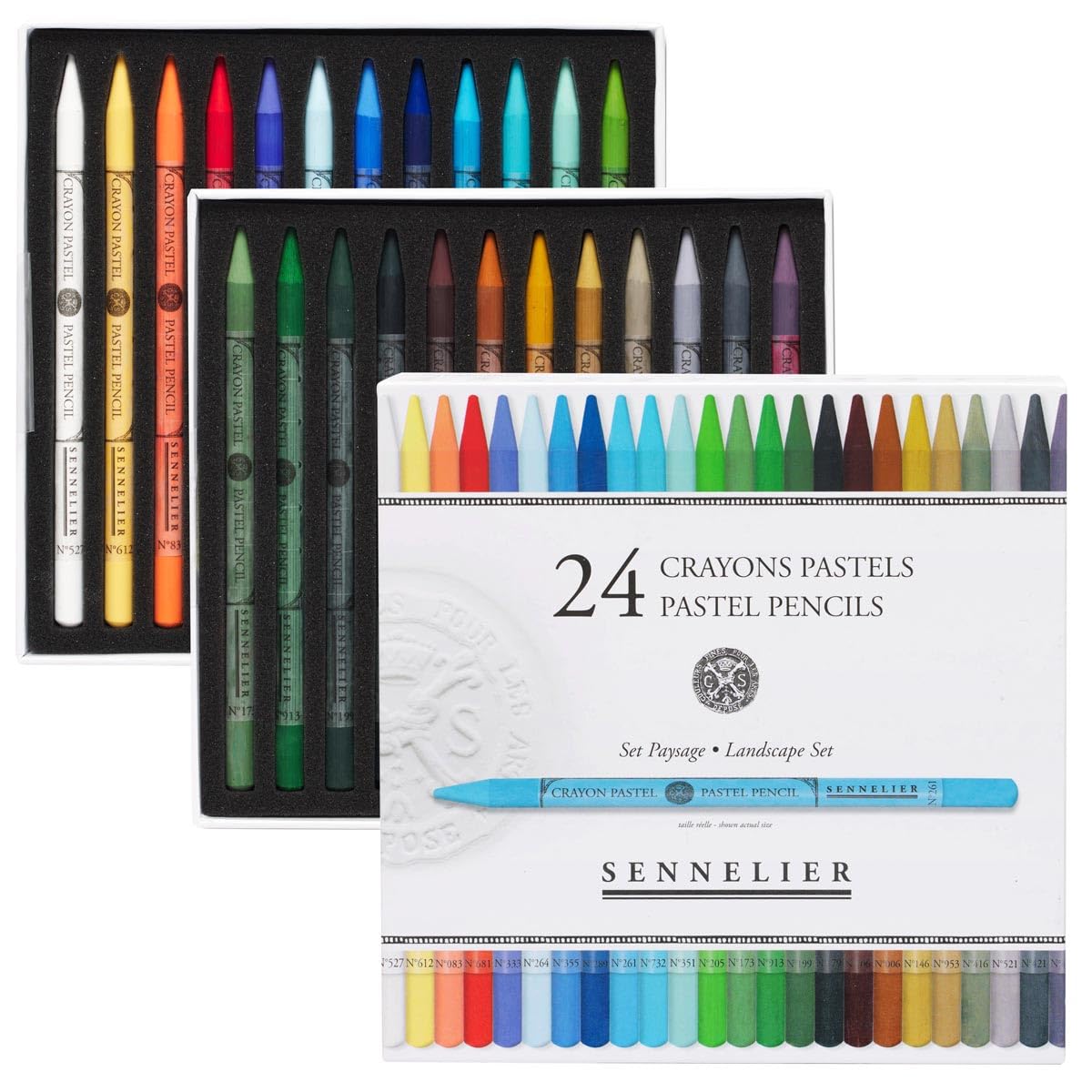 Sennelier 24 pastelowe suche kredki krajobraz bardzo cienkie i 1 papier