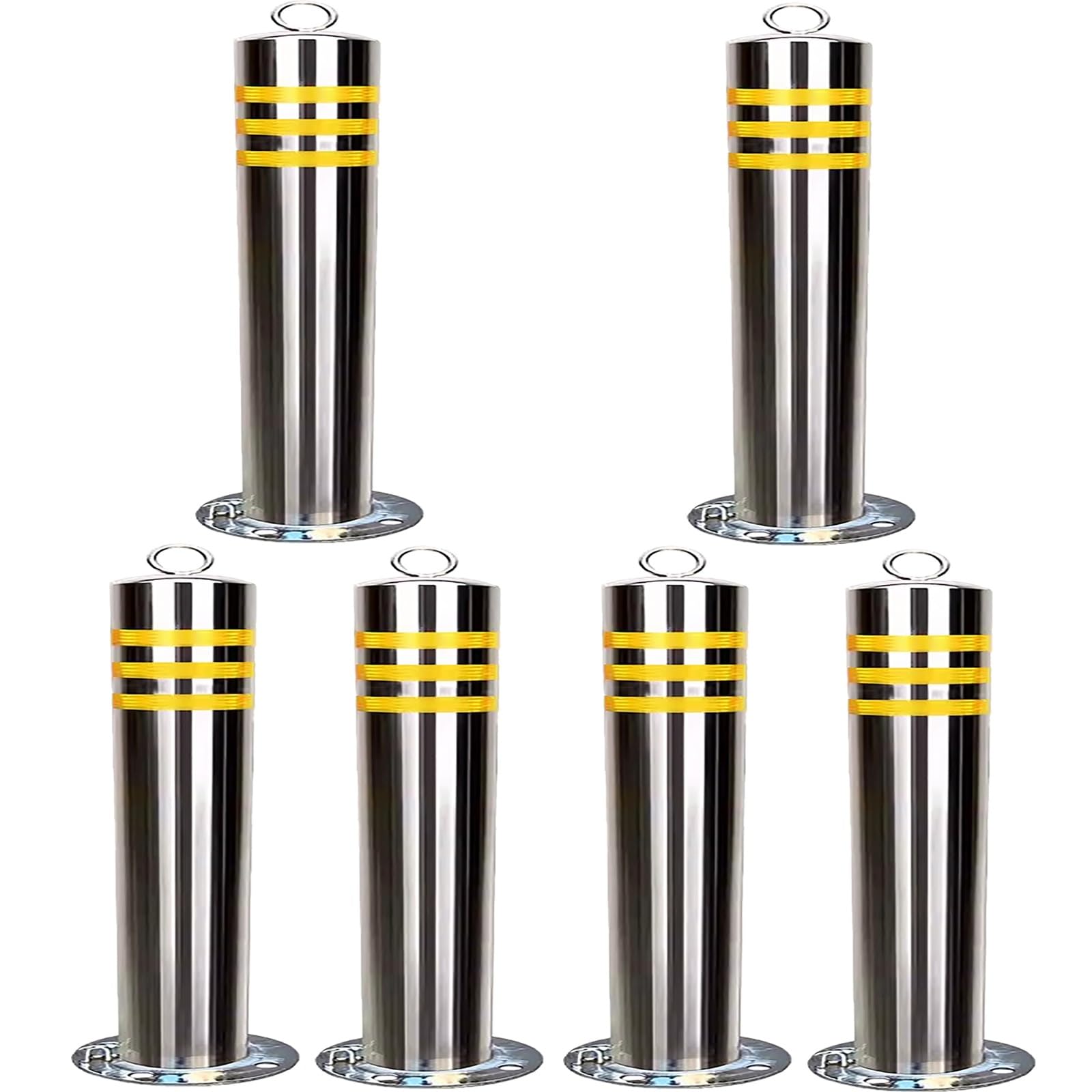 WDSOPK Heavy Duty Safety Bollard, 60 80 Cm Removable Bollard Post with Lock, Traffic Delidelineator Post with Base, Steel Bollards for Parking Lotg Training （6pack-H80cm）