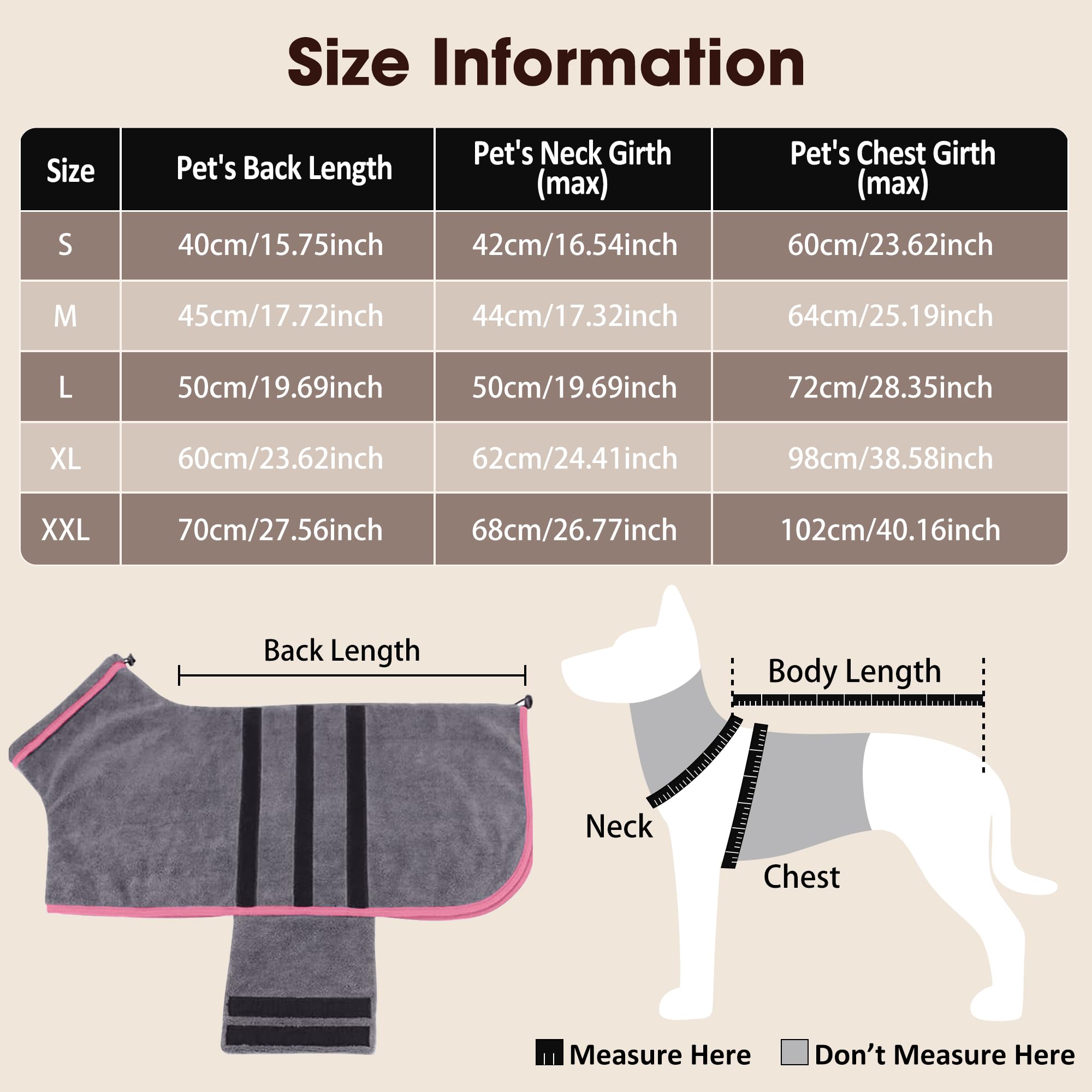 Peignoir de bain en microfibre pour chien, super absorbant, séchage rapide, réglable, pour chiens et chats