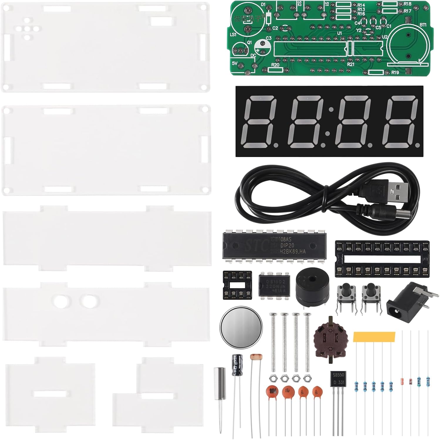 4Bit Digital Electronic Clock DIY Kit DIY Alarm Clock DIY Kit DIY