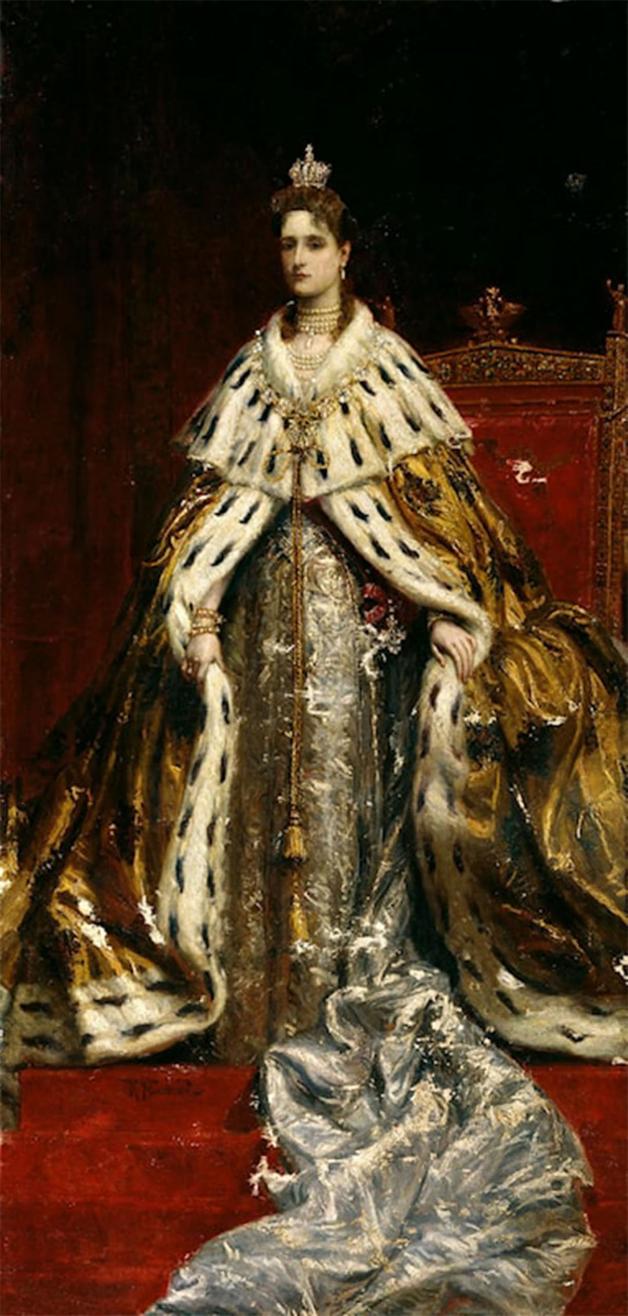 Portrait de l'impératrice Alexandra Feodorovna par Makovsky, poster image sur toile - 5