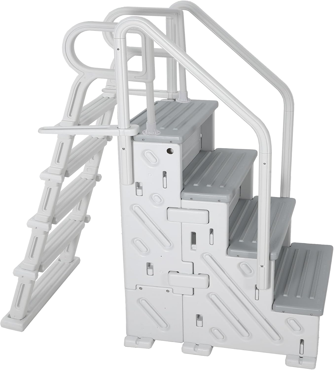 2-in-1 Pool Ladder Set | Modular A-Frame Pool Steps for Above Ground Pools | Versatile Pool Stairs for Inground Pools & Decks | Heavy Duty Independent Use Pool Access Ladder