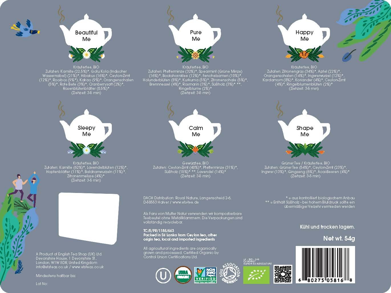 English Tea Shop - Coffret infusions bien-être bio - 36 sachets d'infusions parmi nos 6 mélanges bien-être - Coffret tisane idée cadeau
