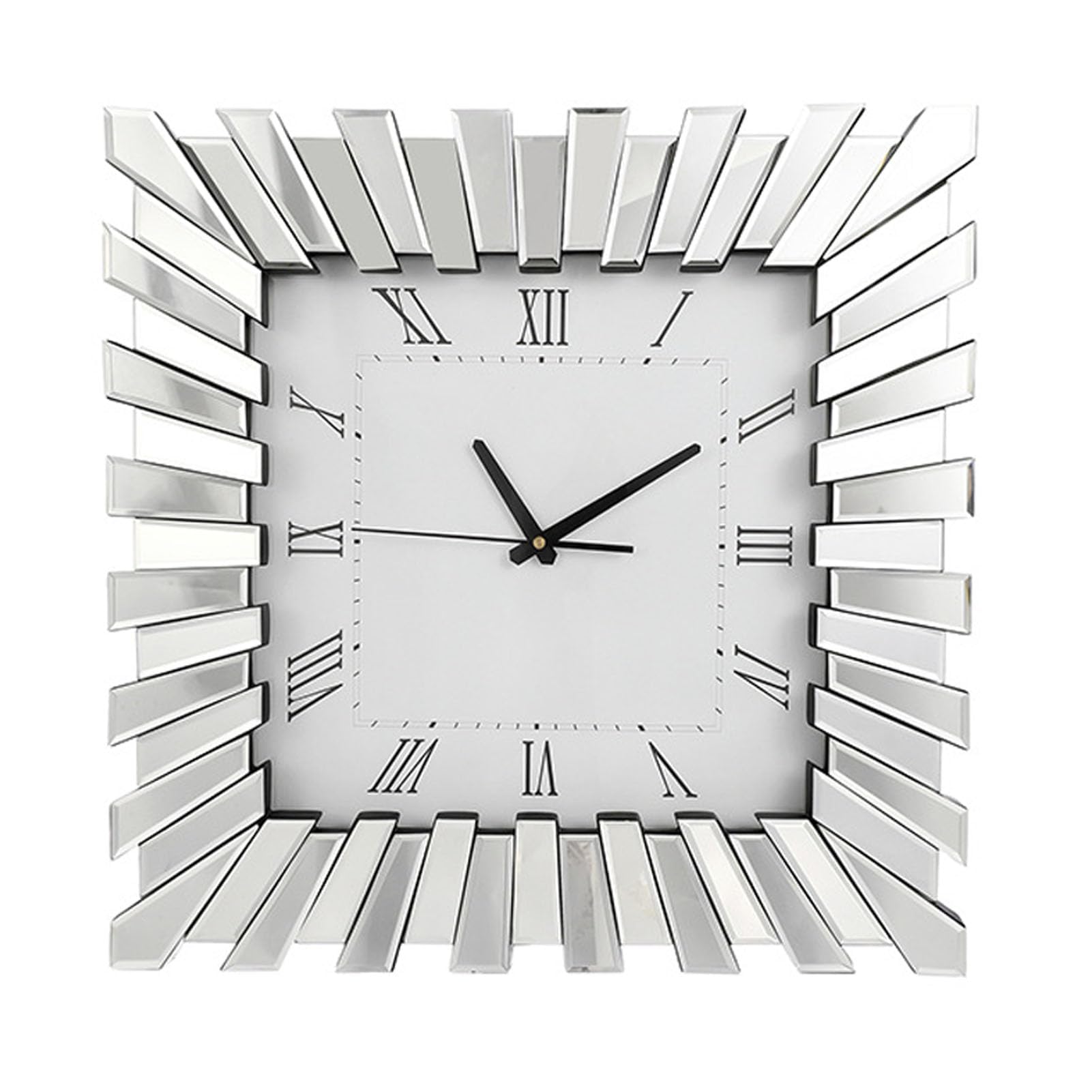Large Wall Clocks for Living Room Decor 22 inch, Mirror Wall Clock Kitchen Clocks Wall Decorative Modern Acrylic Mirror Finish, Silver Wall Clock Decor Battery Operated (Round 22x22 inch)