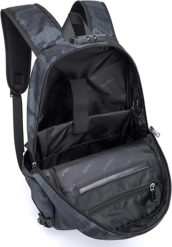 Miniatura 3 de Tzowla, mochila para computadora portátil de negocios resistente al agua, antirrobo, con puerto de carga USB y bloqueo de 15,6 pulgadas para mujeres