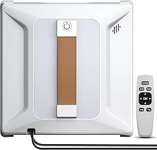 Ehomfory Fensterputzroboter mit Fernbedienung, 6000PA Starke Saugkraft, Automatischem Wasserstrahl mit 100ML Tank, Intelligente Routenplanung, Kantenerkennung, Geeignet für alle Glatten Oberflächen