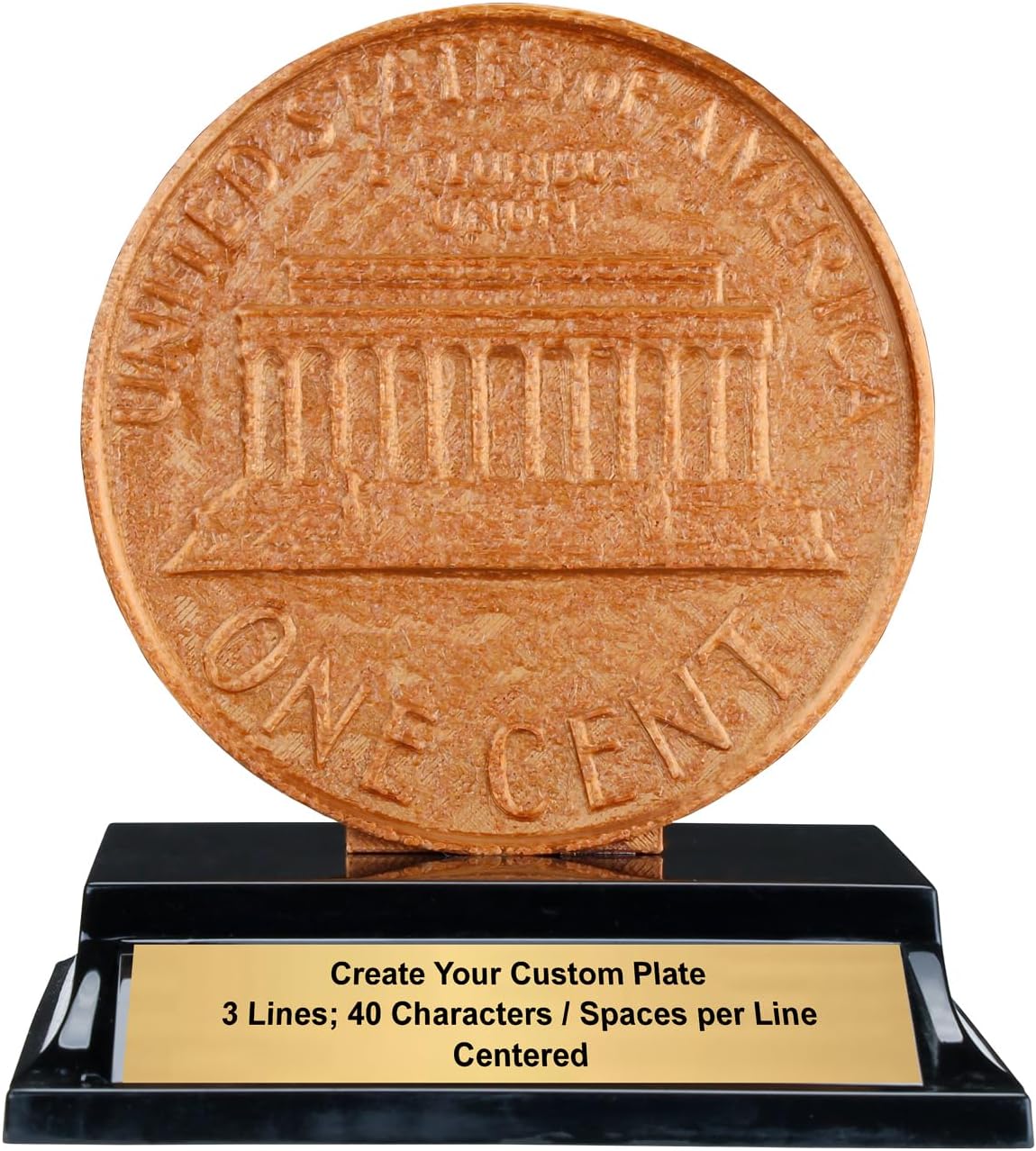 Decade Awards Personalized Penny Trophy - Engraved Big Money Novelty Award - 3D Coin Prize for Finance Office Fundraiser or Contest Winner - Customize Now (5 Inch)