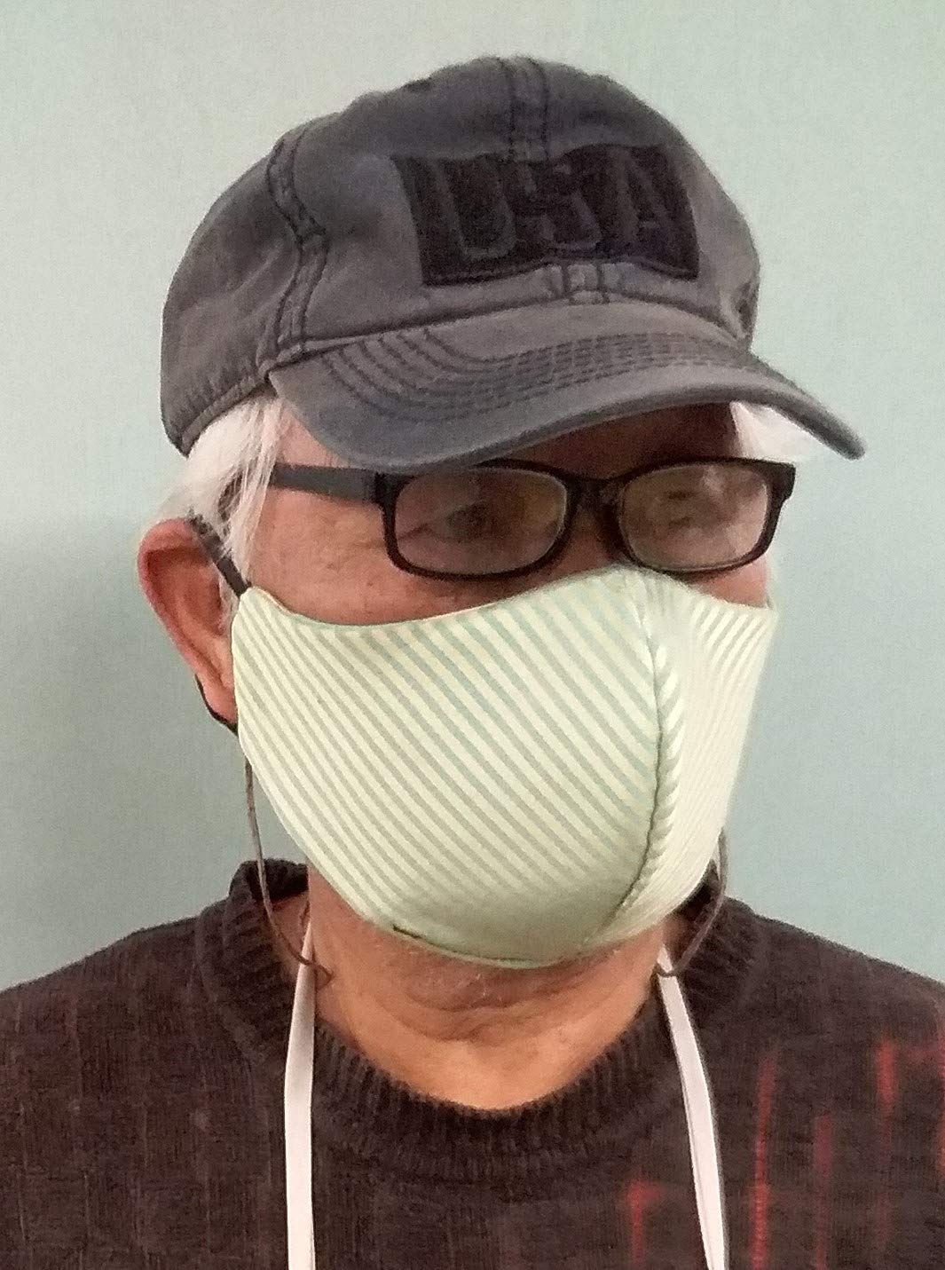 Multicolored Cotton Face Covers Washable, Reusable, Reversible, Adjustable, Made in USA, Write Size (XL, L, M, S) in the Address Line