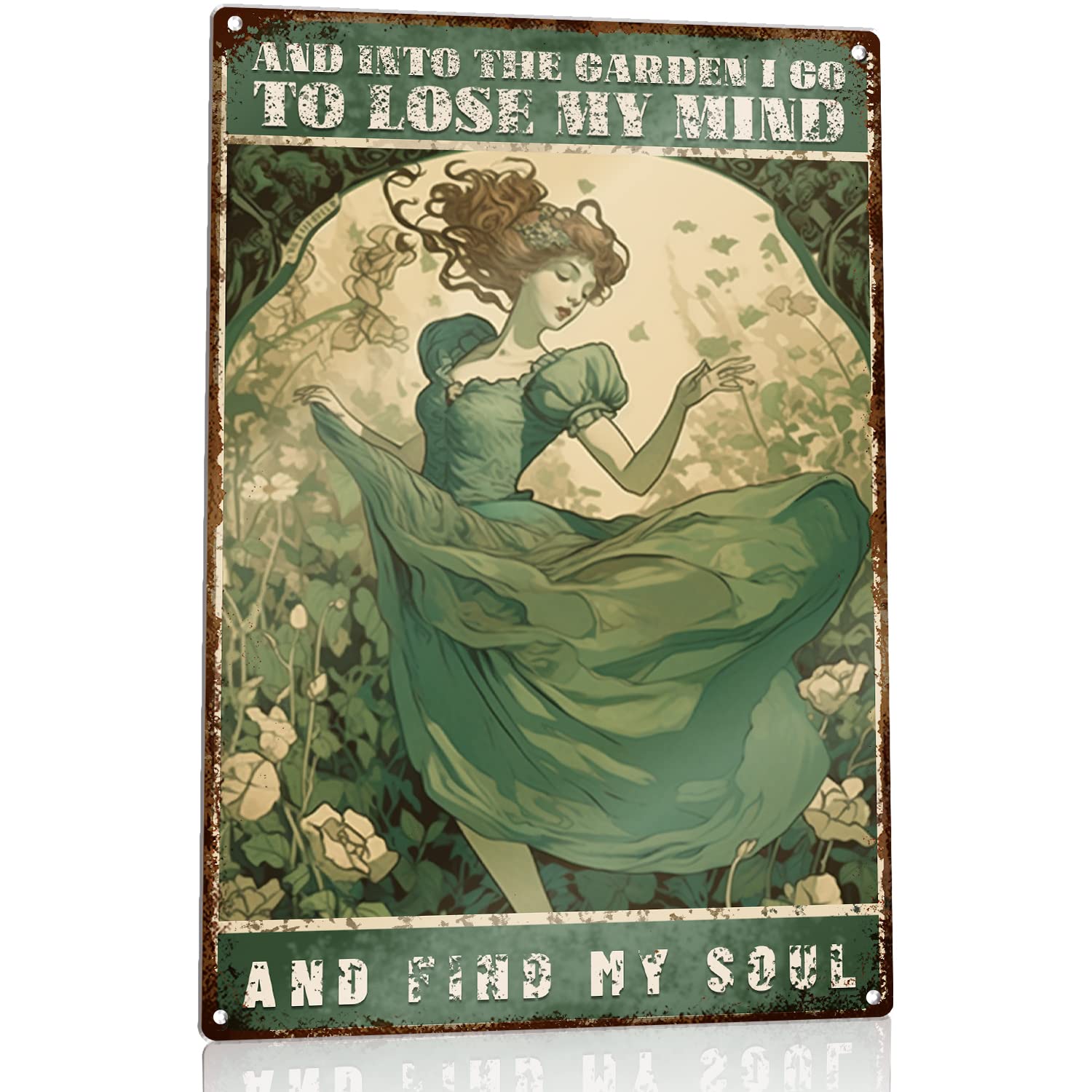 Vintage Metal Signs and into The Garden I Go to Lose My Mind and Find My Soul Tin Sign Man Cave Retro Sign Wall Decor 8x12in