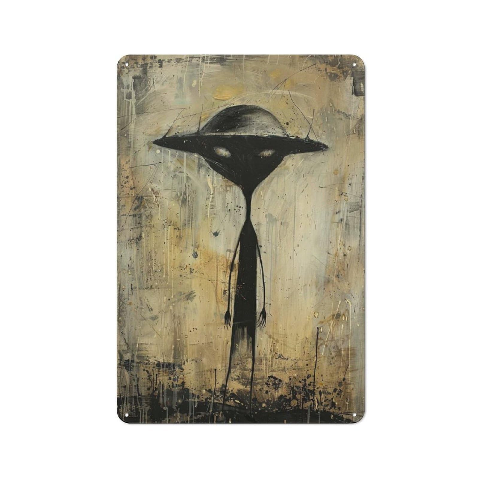 Junmoney Alien Art Lv Industrial-Style Tin Sign 30X20cm For Garage Or Workshop, For Garage, Workshop And Man Cave Decoration