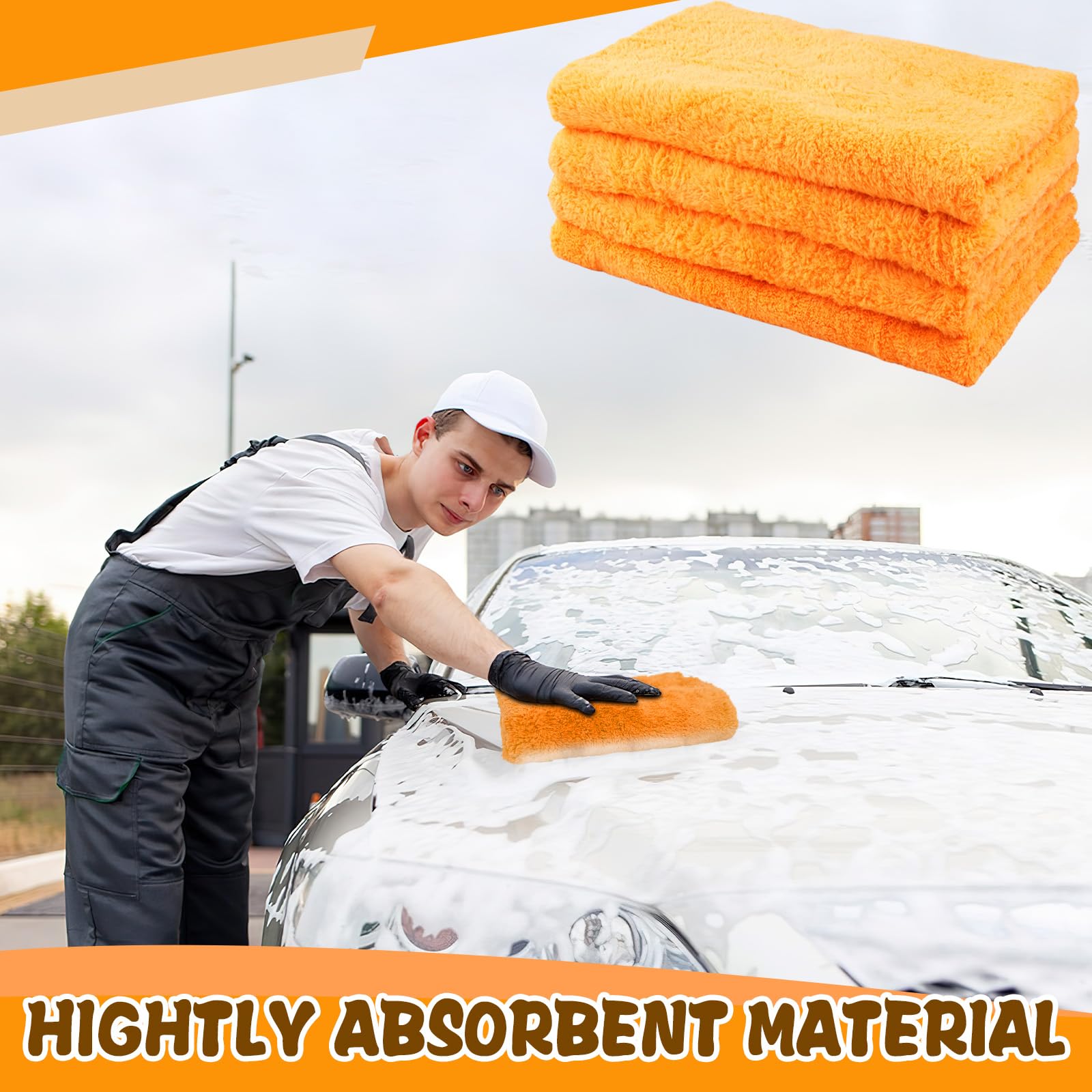 4 paños de limpieza de microfibra extragrandes, 30 x 20 pulgadas, lavables y reutilizables, para escobilla de goma, casa, suelo, cocina, coche, ventana, altamente absorbente, sin pelusas ni