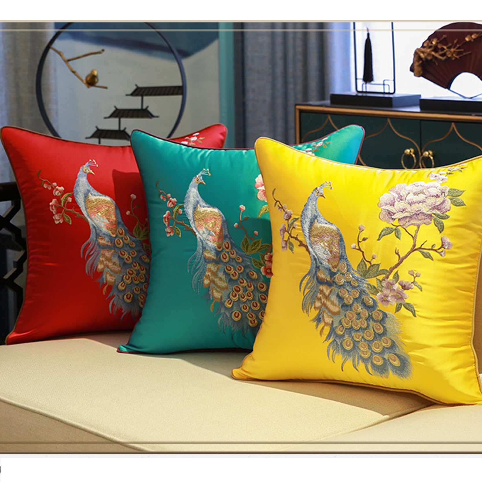 507126※額絵 吉祥 松に双鶴 額外寸約139×49 縁起物 Amazon.com: LUZHUTIZI Throw Pillows 2 Pcs Satin Cushion