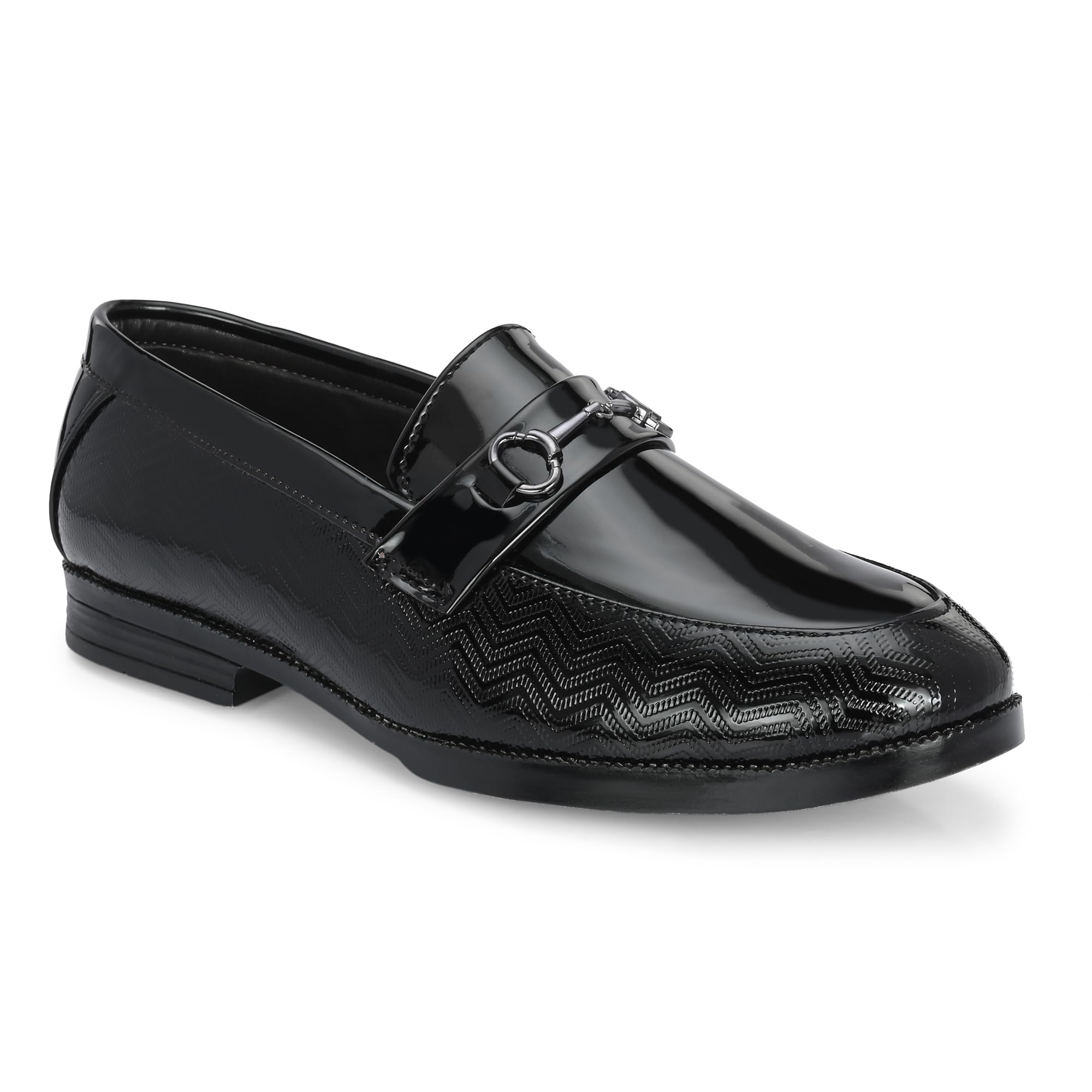 Men's Patent Leather Slip on Formal Shoe (Black)