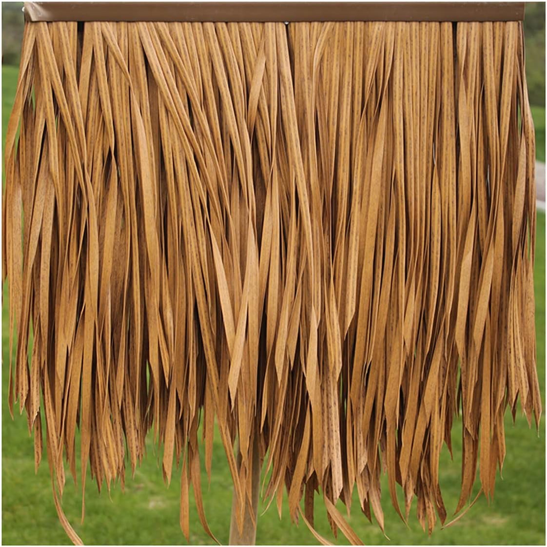 Ashtray-Hu Artificial Straw Palm Thatch Runner Roll, High Density PE Roof Thatch Panels for Tiki Hut Umbrella Cover Party Decoration 50x50cm 19''x19''(Size:1piece,Color:orange)