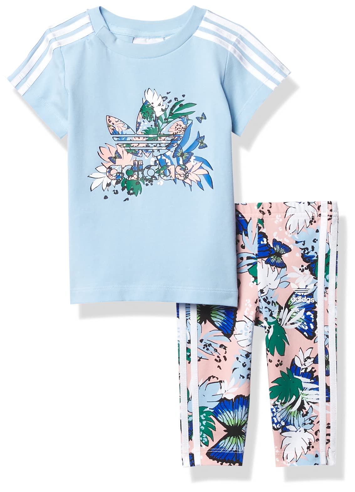 adidas Originals unisex-baby Her Studio London Collab Tee Dress Set Clear Sky 3M