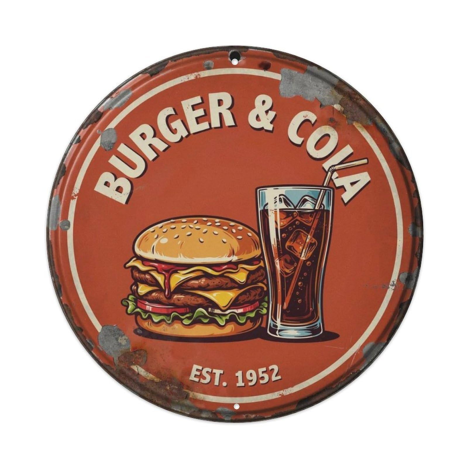Diner-Burger-Sign Metal Tin Sign Plaque