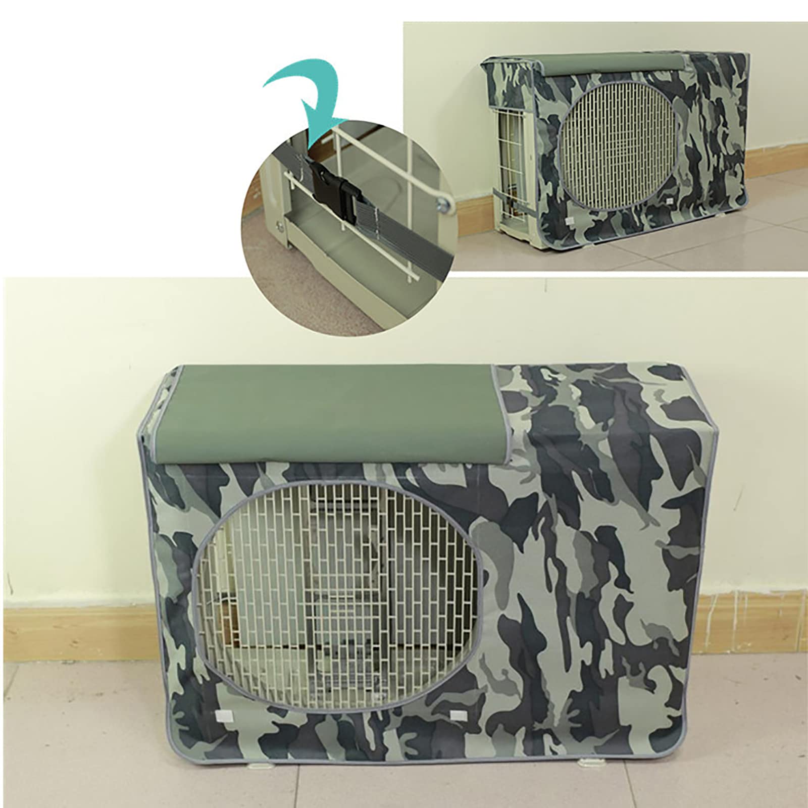 Copertura del condizionatore d'aria AC Copertura dell'unità esterna Copertura Facile Rimozione Aumentare Temperatur Esterno Unità Pannello Camouflage Verde