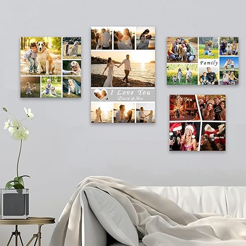 Miniatura 4 de DOARTDO Lienzo de collage personalizado con tus fotos, imágenes de lienzo personalizadas, regalo personalizado para familiares, bodas y amigos (7