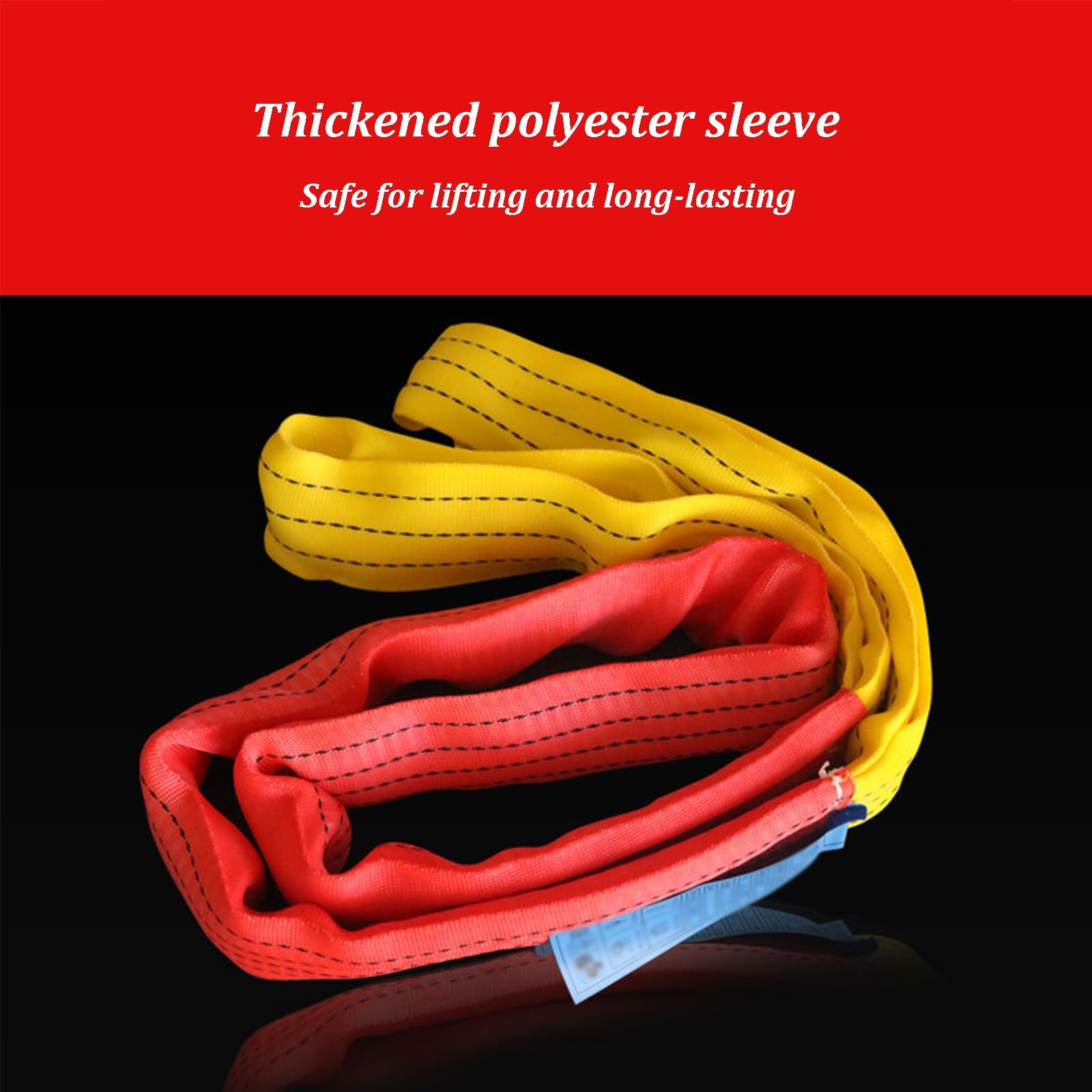 Polyester-Rundschlinge Endlosschlinge Mit Schlaufen, Anschlagmittel, Leichte Und Faltbare Schwerlast-Hebeschlingen Für Schiffbau, Transportwesen, Maschinenbau, Bergbau(1 tons,5m)