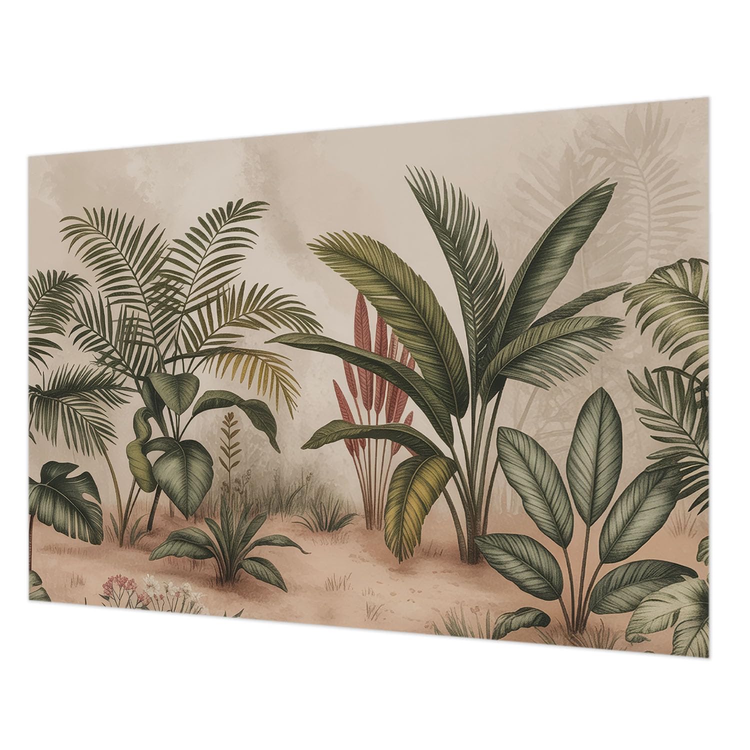 Papier peint intissé 208x146 cm à motif végétal pour salon et chambre
