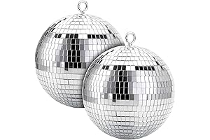 Suwimut 2 Pack Disco Light Mirror Ball 8 Inches