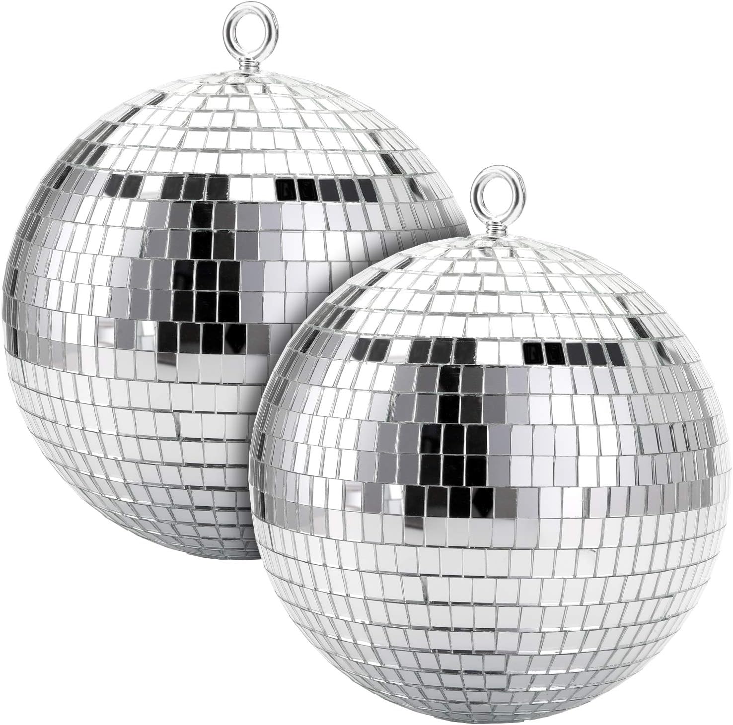 Suwimut 2 Pack Disco Light Mirror Ball, 8 Inches Cool and Fun Large