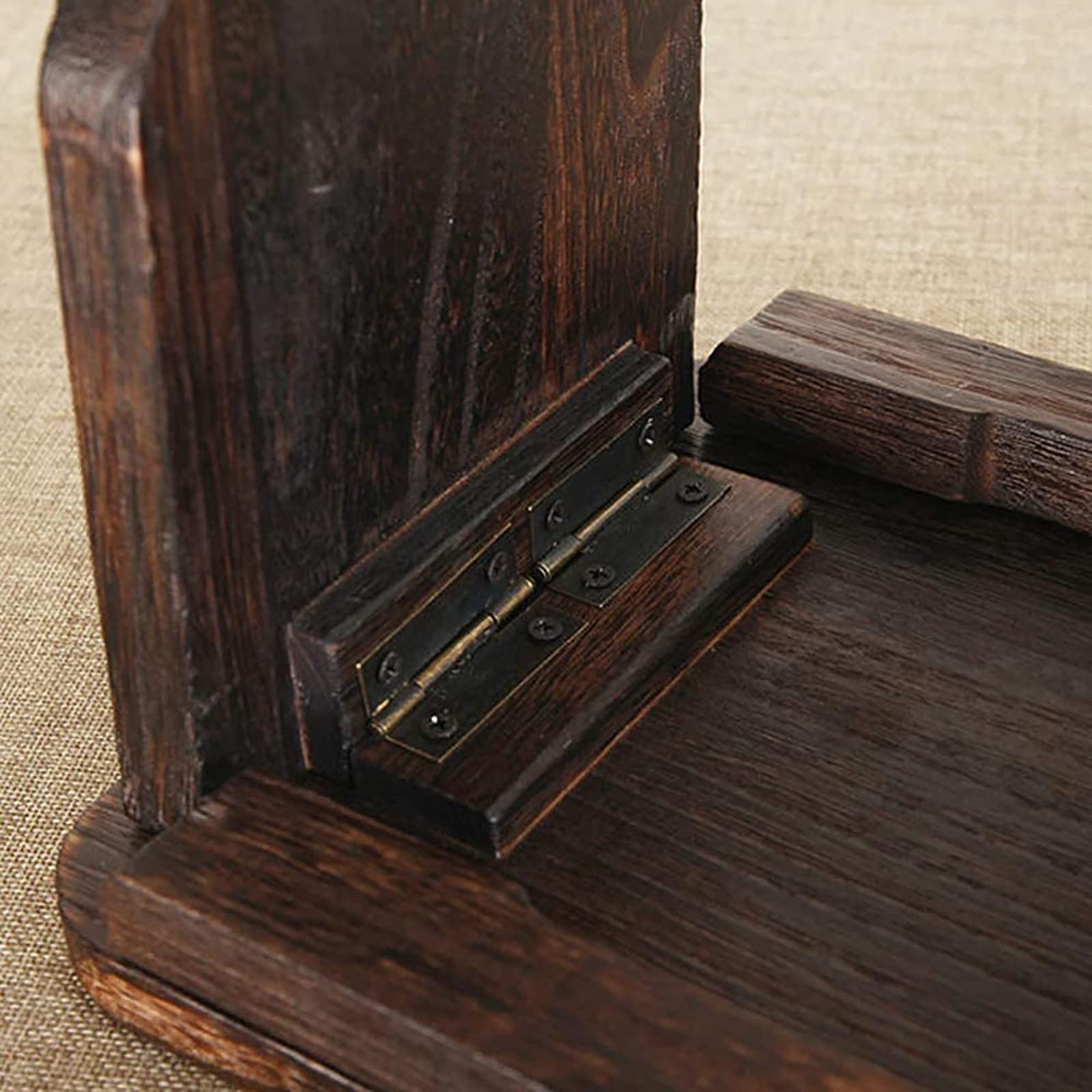 Klappbar Yoga Meditationsbank, Perfekter Holzkniehocker Ergonomische kniende Meditations-Yogabank, für Teezeremonie, Yoga, Beten, Tiefe Meditationsbank,Braun
