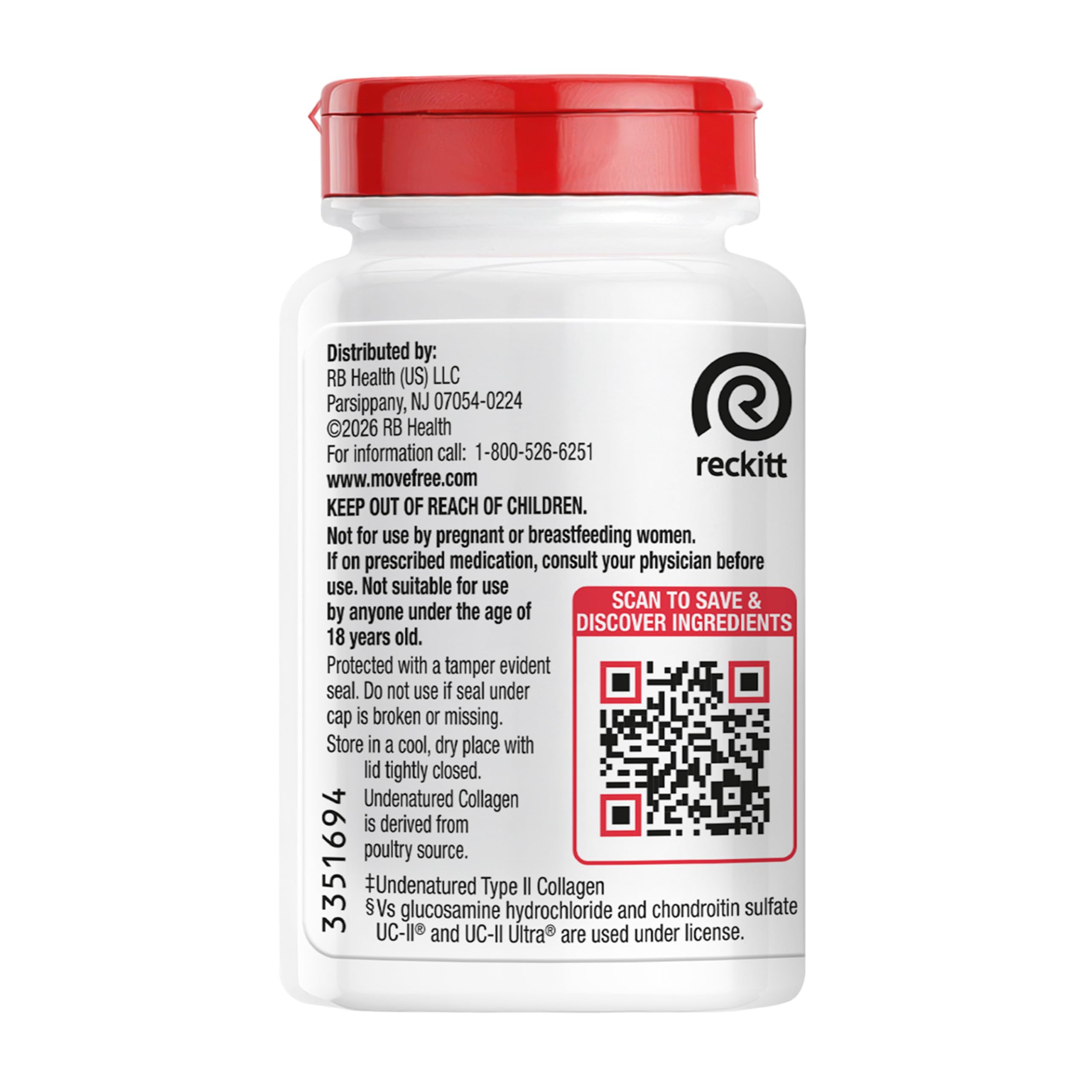Move Free Ultra Triple Action Joint Support Supplement - Type II Collagen Boron & Hyaluronic Acid - Supports Joint Comfort, Cartiliage & Bones in 1 Tiny Pill Per Day, 64 Tablets (64 servings)* — Amazon image 11