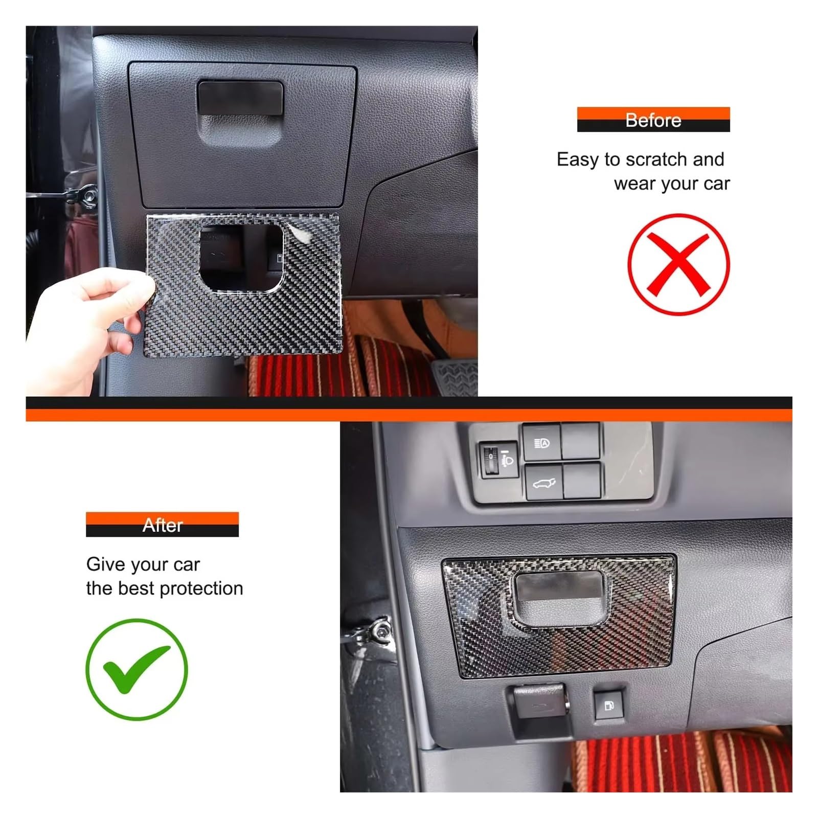 Auto Innenbereich Für Toyota Für Highlander 2022-2024 Autofahrer Aufbewahrungsbox Panel Dekoration Aufkleber Auto Innenzubehör Interieurleisten Zubehör