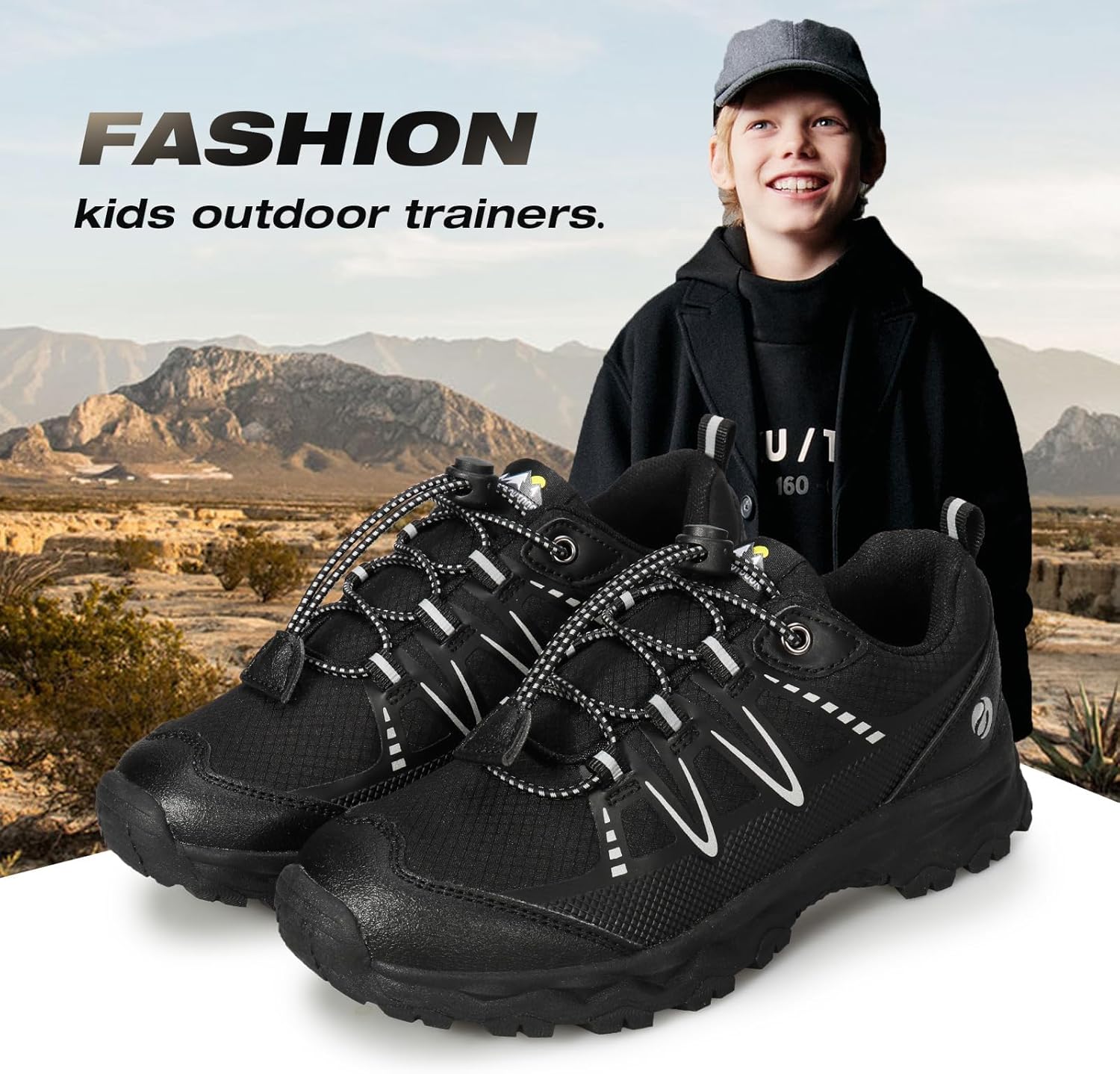 UOVO Boys Girls Hiking Shoes Kids Waterproof Running Trail Fashion Sneakers Breathable Lightweight Non-Slip Outdoor Walking Sports Shoe(Little/Big Kids) - Image 7