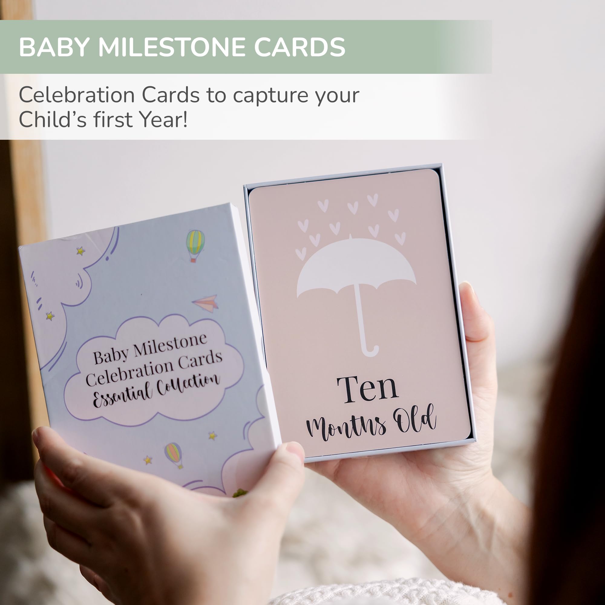 Tiny Trees® 40 Baby Milestone Cards in Gift Box - Baby Shower Gifts for Mum - New Baby Gift for Boy or Girl - Unisex Milestone Baby Cards for New Parents & Newborn Essentials, Pregnancy Keepsake - 2
