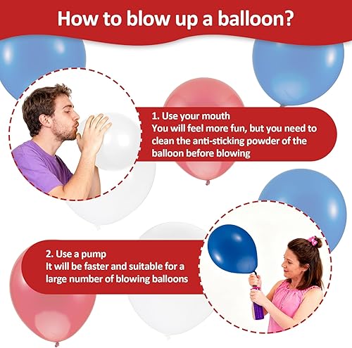 Miniatura 5 de 30 globos rojos, blancos y azules, decoraciones de MAQIHAN del 4 de julio, globos patrióticos de aniversario del Día de la Independencia para