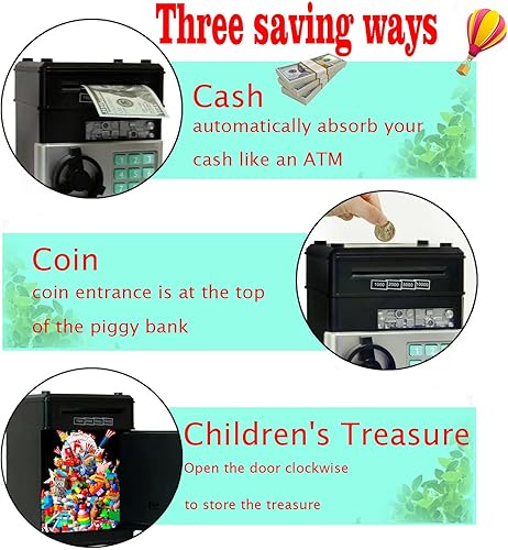 Miniatura 5 de HKHDICL ATM Piggy Bank Toys for Kids Ages 5 6 7 8 9 10 11. Coin Cash Money Bank Electronic Password Saving Box for Boys Girls. Birthday Gift Kids