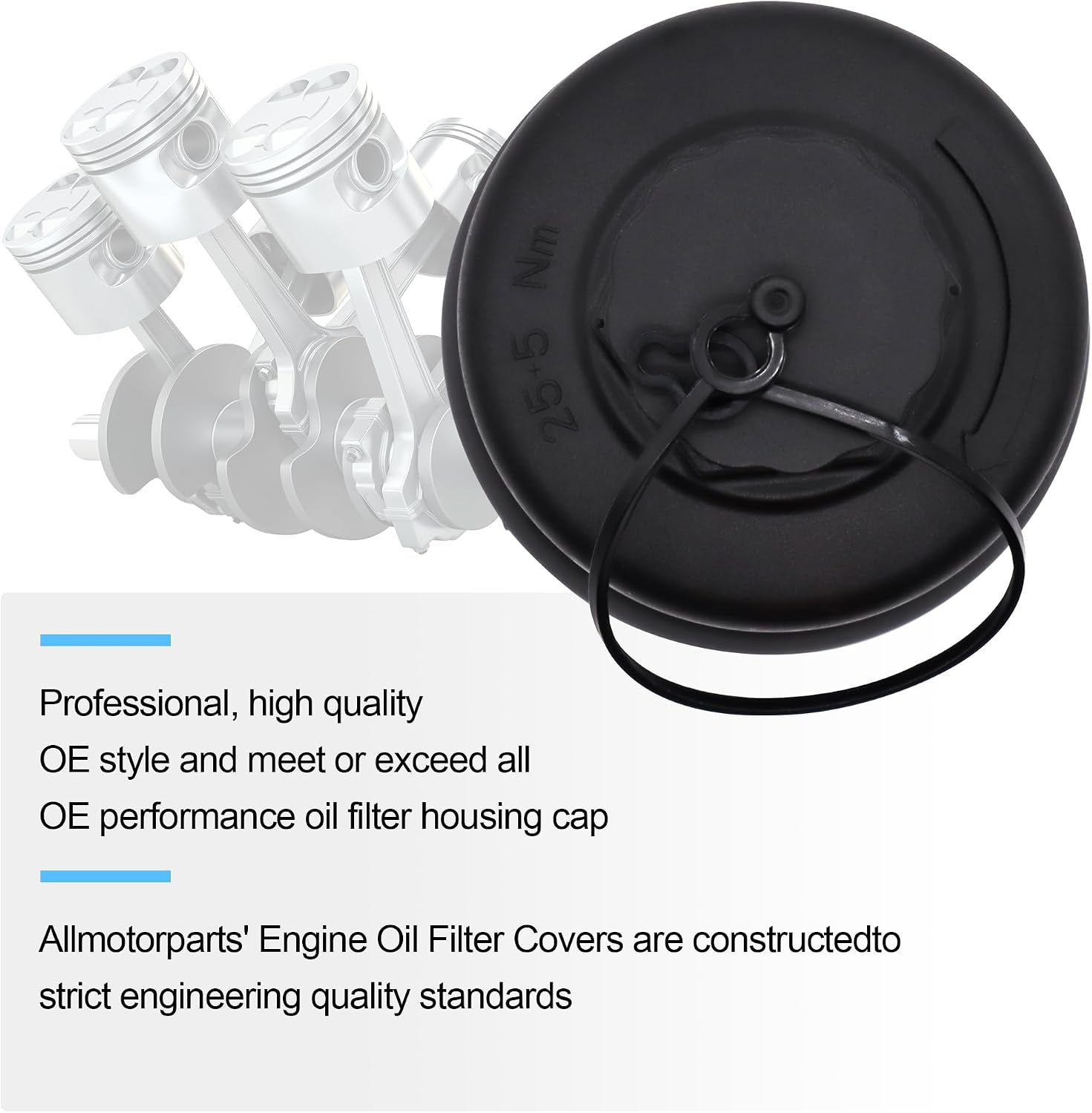 Oil Filter Housing Cap 06D115408B 041-0004 Compatible with Audi A3 06-13 A4/A4 Quattro 05-09 TT 08-09 TT Quattro 09-15, Compatible with VW Eos 07-09 Golf 13 Golf R12 GTI 06-09 Jetta 06-08 Passat 06-08