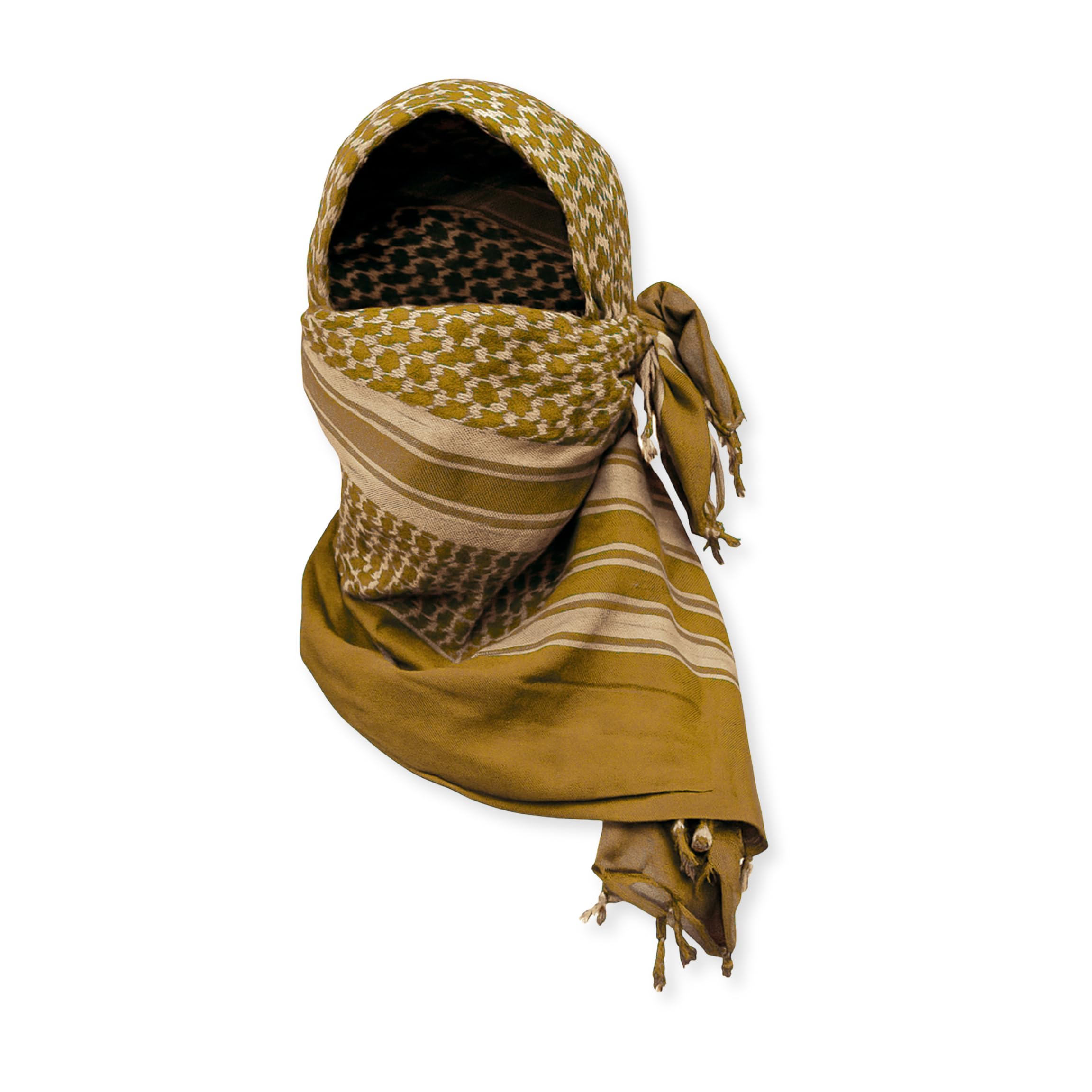 M MCGUIRE GEAR Shemagh Tactical Scarf, Middle Eastern Desert Hood, Bandana, Keffiyeh, Military Style, 100% Cotton, 42" x 42"