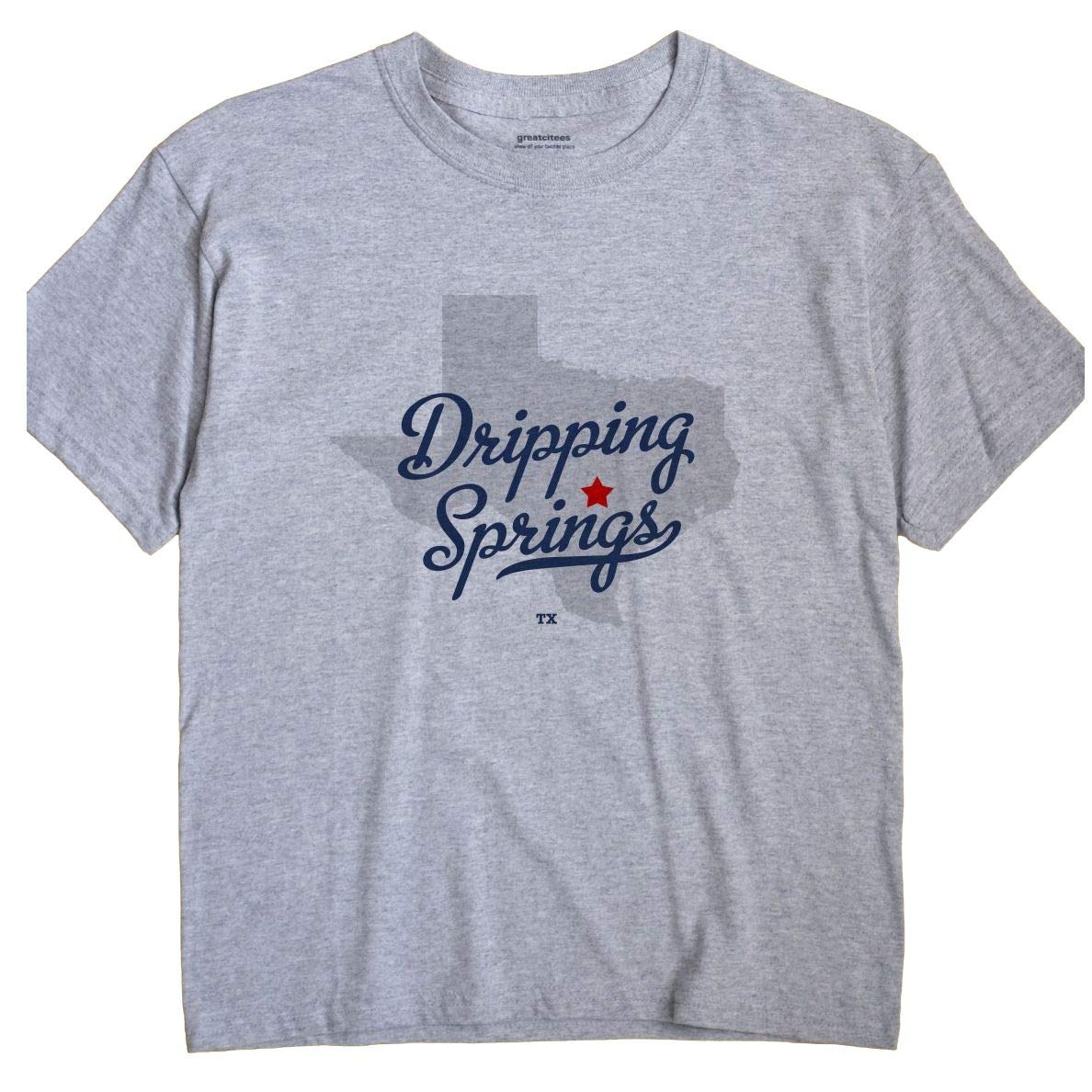 GreatCitees Dripping Springs Texas T-Shirt MAP