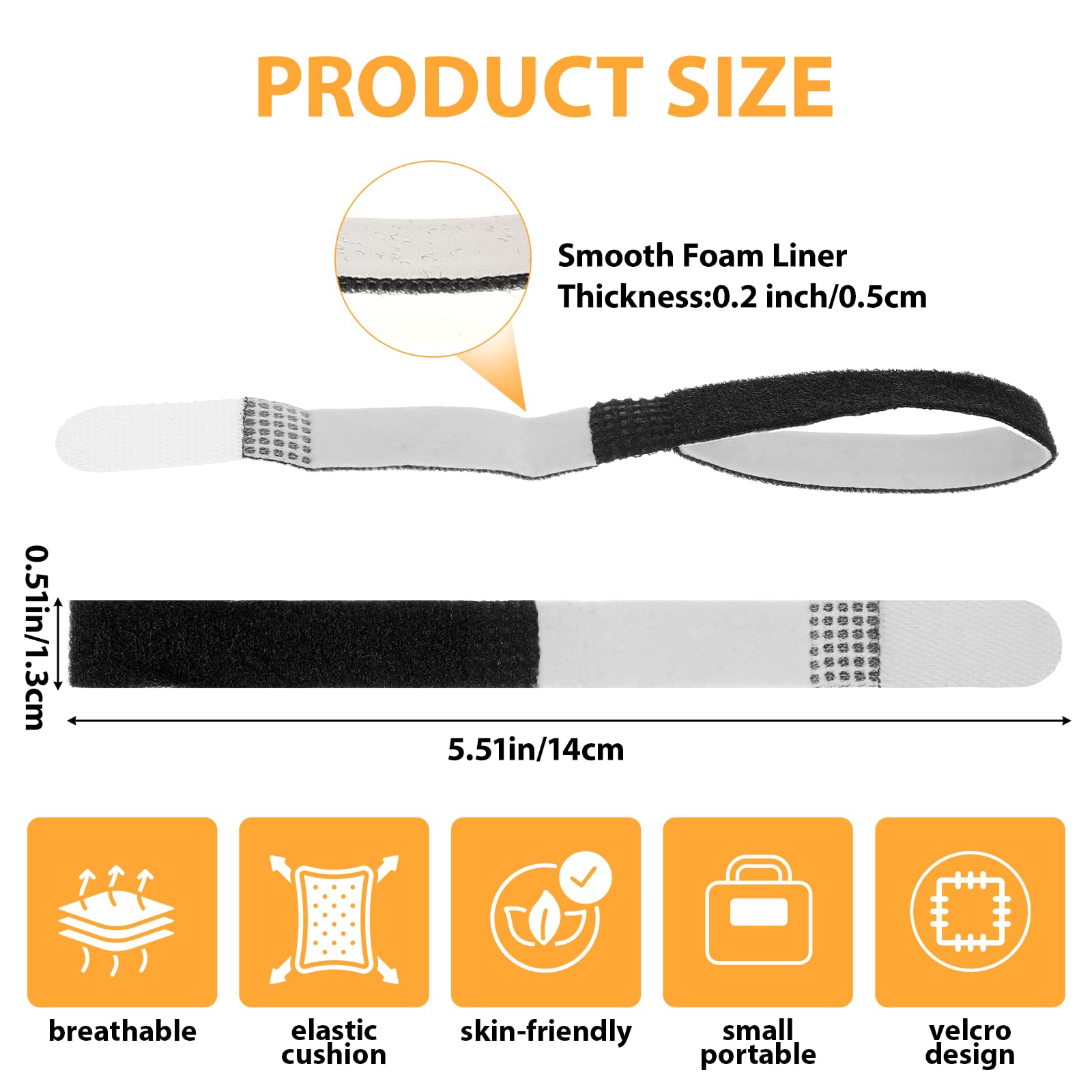 Wanmu Buddy Tape Finger Straps, 10 Pcs Finger Buddy Wraps With Padded, Hook and Loop Finger Tapes Pinky Finger Splint for Injured, Jammed, Swollen Finger Support, Washable and Reusable (Black)