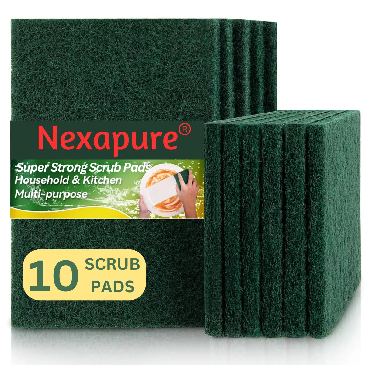 Nexapure Scrub Pads for Kitchen, Utensils Cleaning Scrubber | Juna for Dish Wash | Dishwashing Scrub Pad for Utensils, Bartan Scrubber, Kitchen Scrub | Multipurpose Scrubber for Utensils, Pack of 10 (B0D8BVQ8Z7) Amazon Price History, Amazon Price Tracker