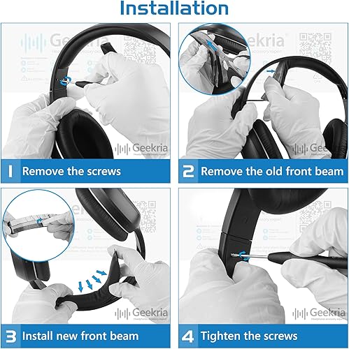 Miniatura 5 de Geekria Almohadilla para la diadema compatible con auriculares Edifier K815, W800BT, W808BT, pieza de reparación de banda de repuesto (rojo)