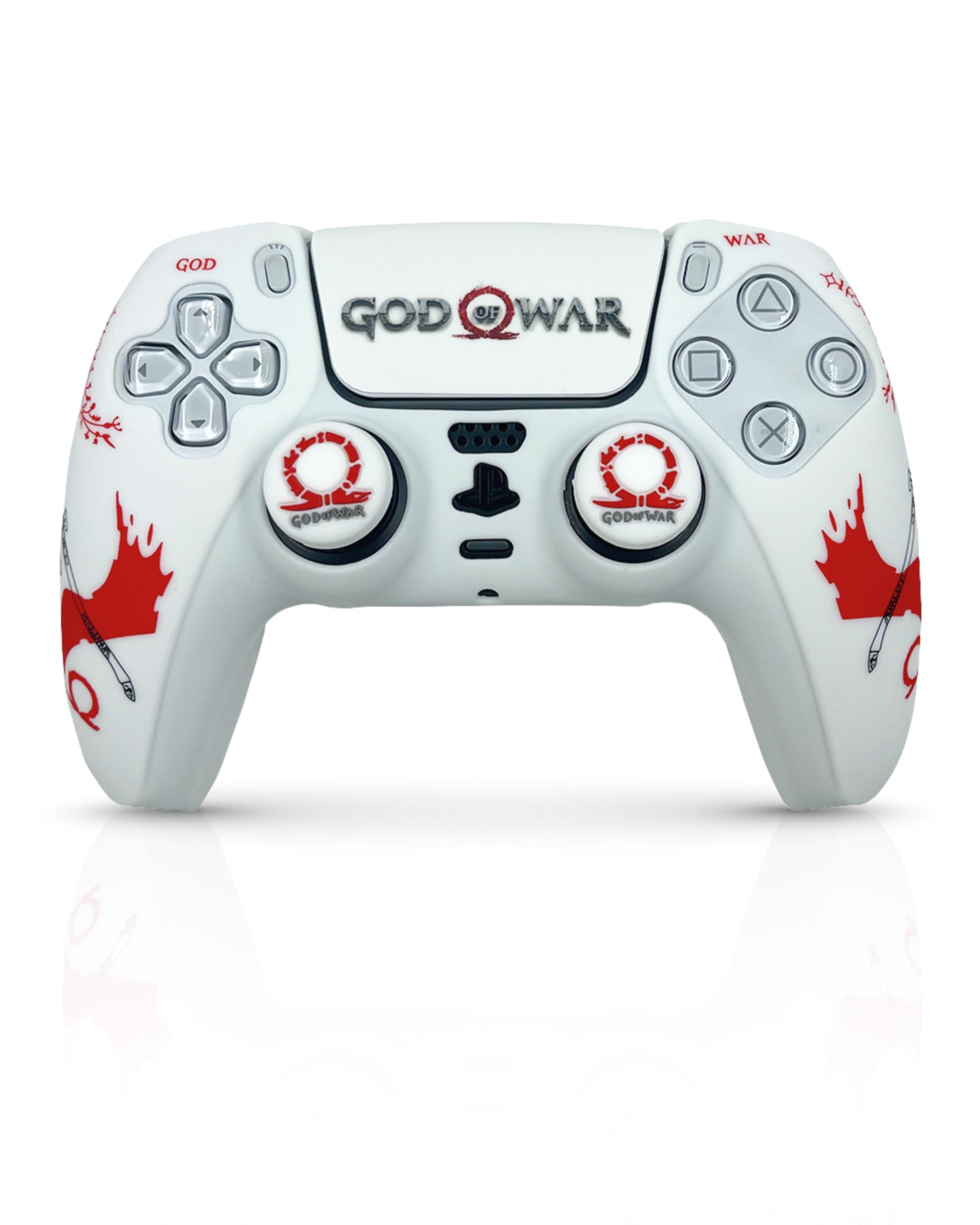 MME Schutzhülle kompatibel mit PS5-Fernbedienung, weiches und bequemes Silikon, verbessert den Griff, Zubehör für Play 5 Controller, Zubehör kompatibel mit Original-Fernbedienung Play 5 (God of War)