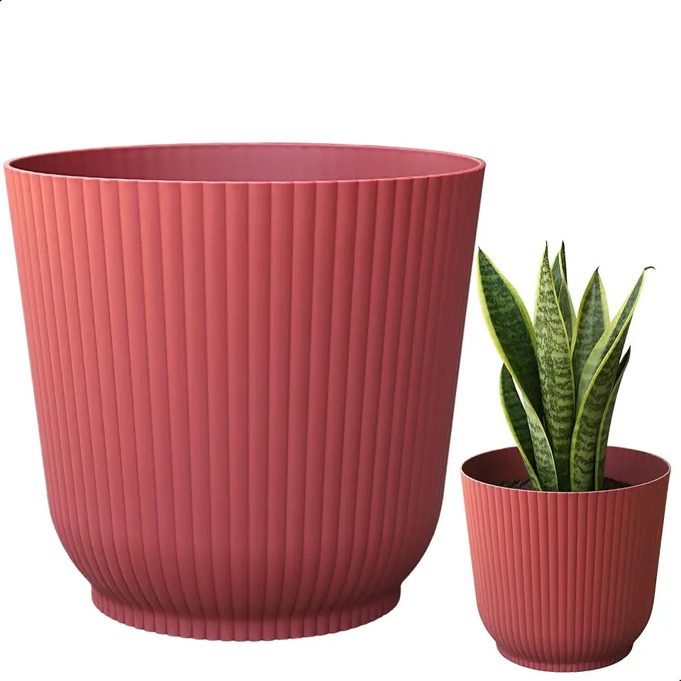 Cachepot Talin Vinho 2,5L 16cm x 15cm de Polipropileno Duro e Resistente, Compativel com Sistema Autoirrigável - Vaso Decorativo Elegante para Plantas - Top Garden