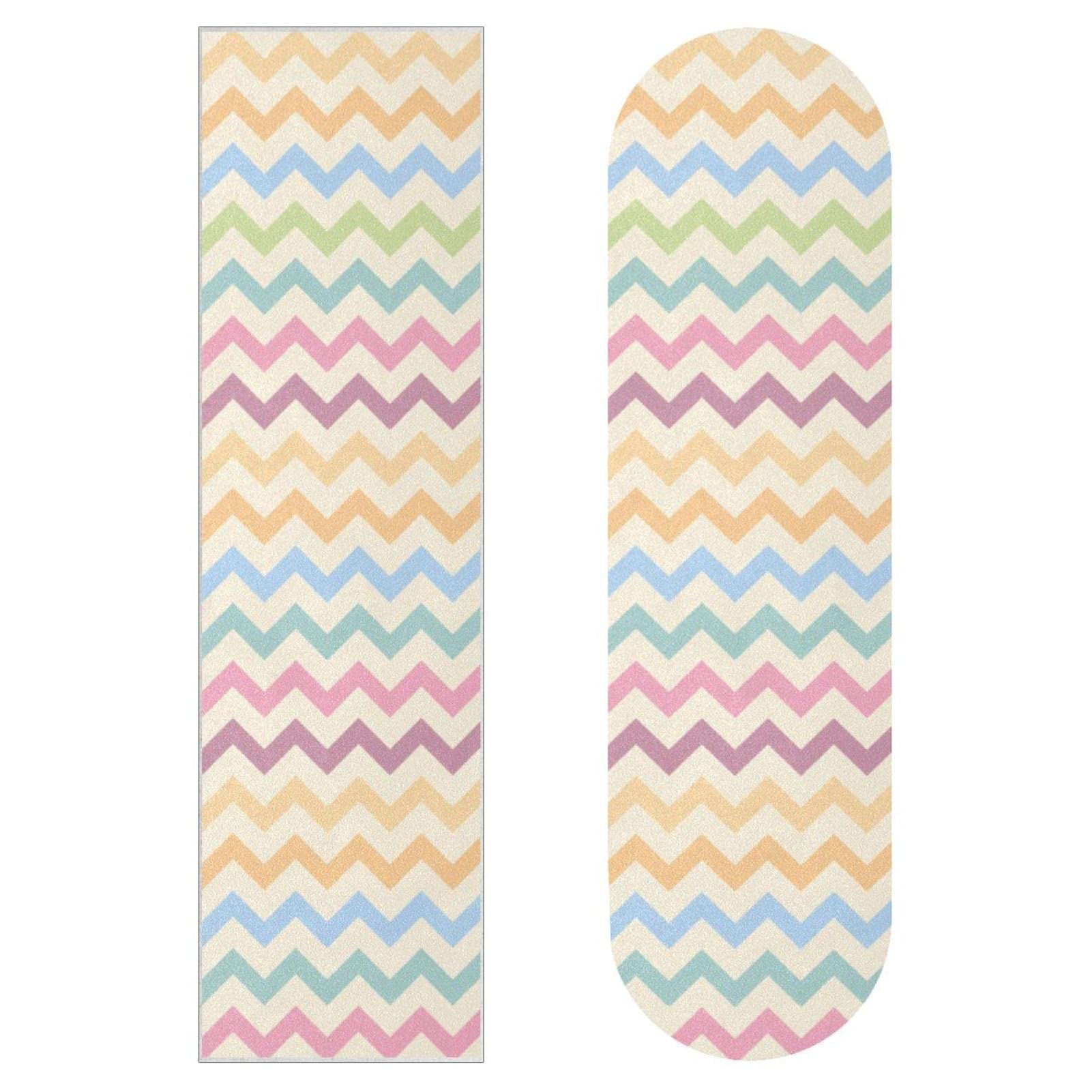 Lot de 2 feuilles de papier abrasif texturé coloré pour planche de skateboard et longboard