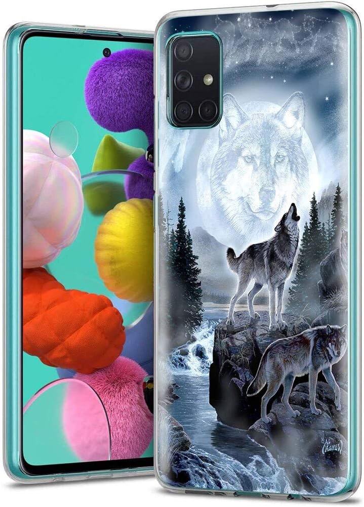 Eouine for Samsung Galaxy S20 FE 5G Case, Phone Case Transparent Clear with Pattern Ultra Slim Shockproof Soft Gel TPU Silicone Back Cover Skin for Samsung Galaxy S20 FE 5G, 6.5" (Wolf)